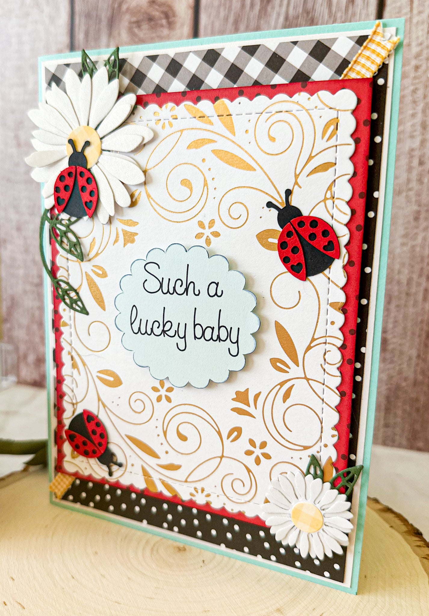 Ladybug Baby Shower Card, Ladybug Card, Card for Mama to Be, New Mama Lady Bug Card, Baby Shower Card - New Beginning Designs
