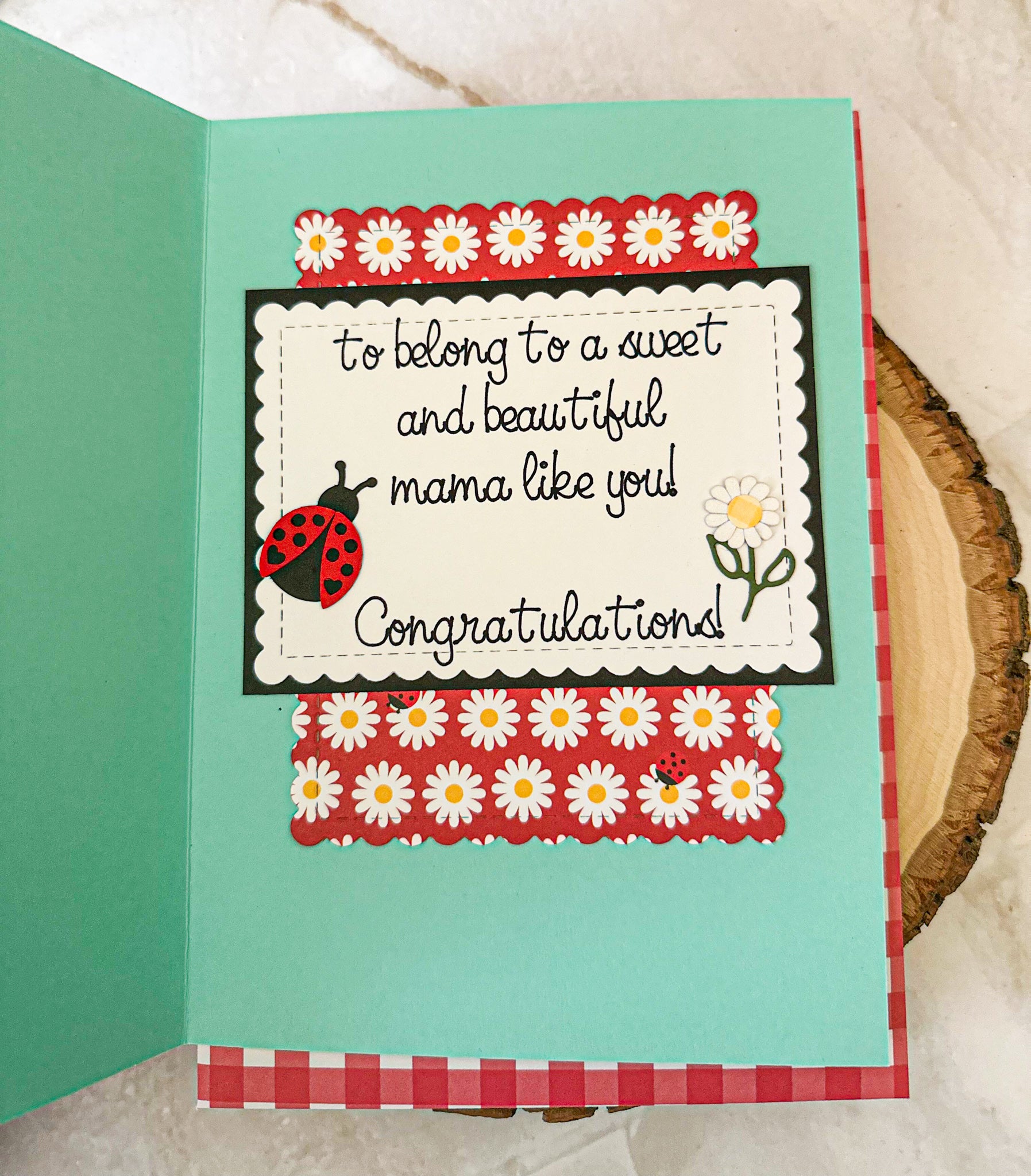 Ladybug Baby Shower Card, Ladybug Card, Card for Mama to Be, New Mama Lady Bug Card, Baby Shower Card - New Beginning Designs