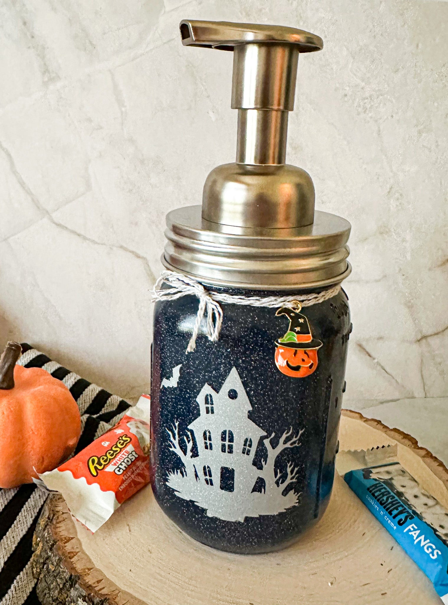 Halloween Mason Soap Jars, Halloween Mason Jar Soap Dispensers - New Beginning Designs