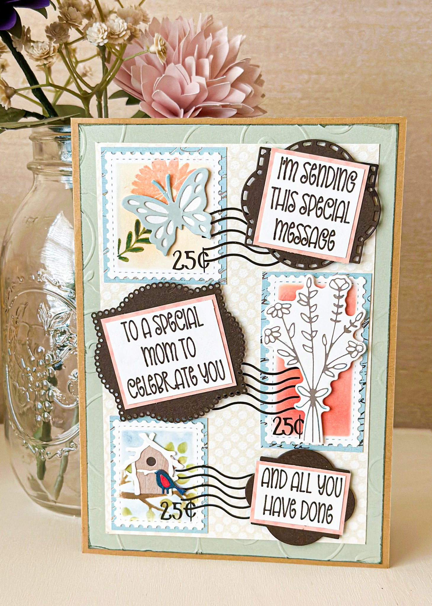 Floral Stamp Mother's Day Card - New Beginning Designs