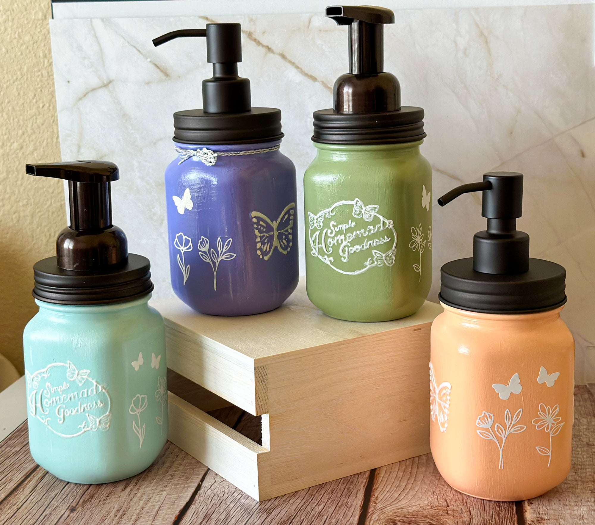 Butterfly Mason Jar Soap Dispenser - New Beginning Designs