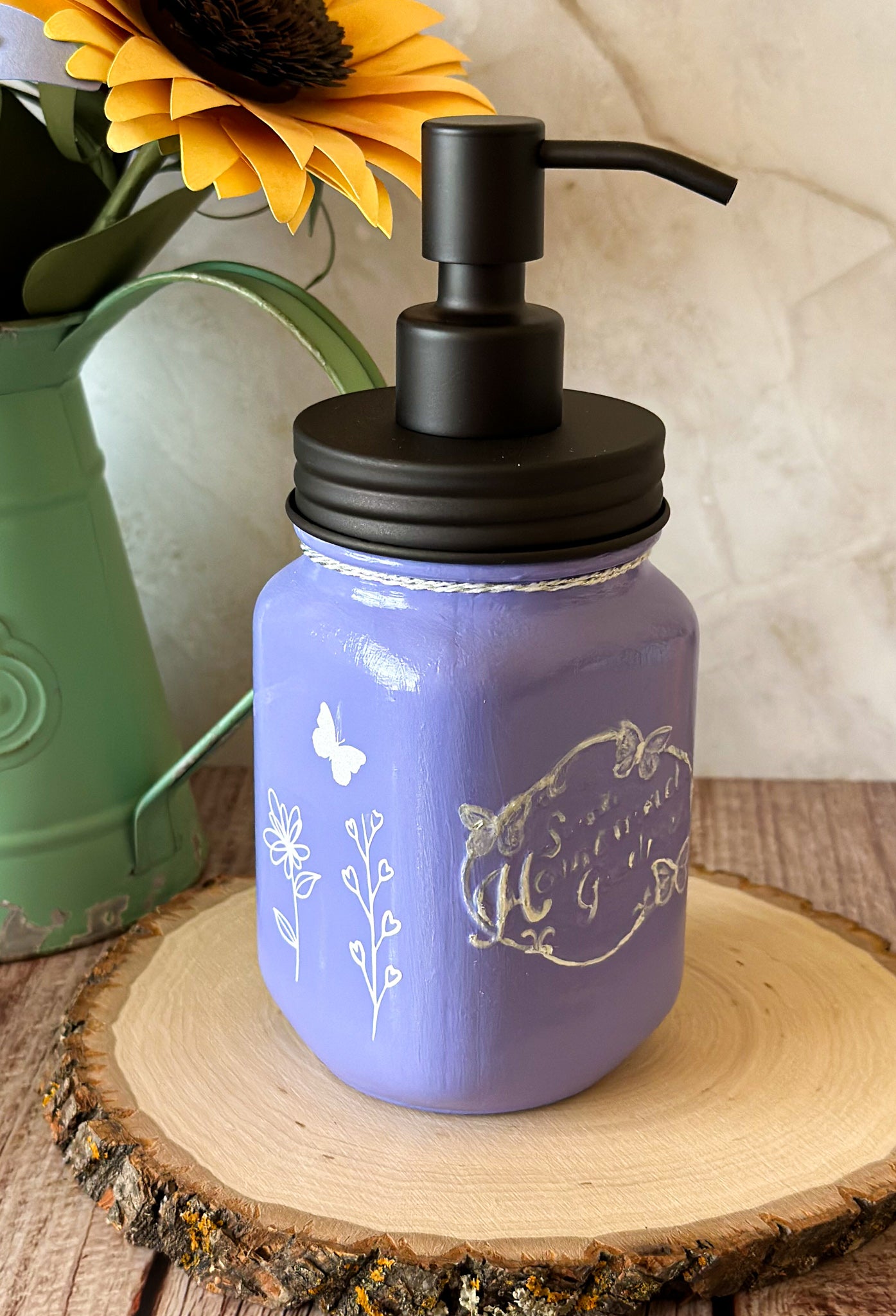 Butterfly Mason Jar Soap Dispenser - New Beginning Designs