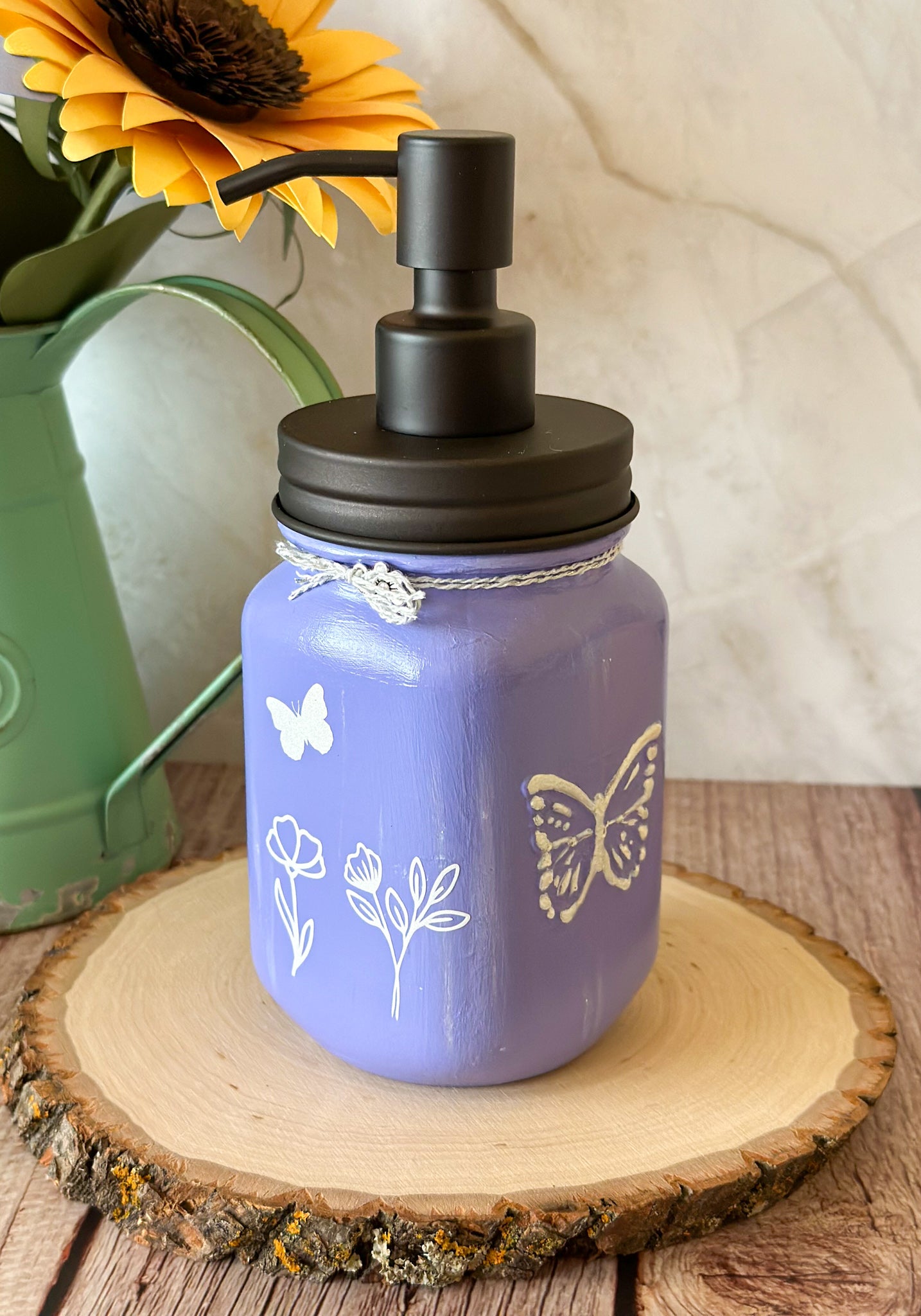 Butterfly Mason Jar Soap Dispenser - New Beginning Designs