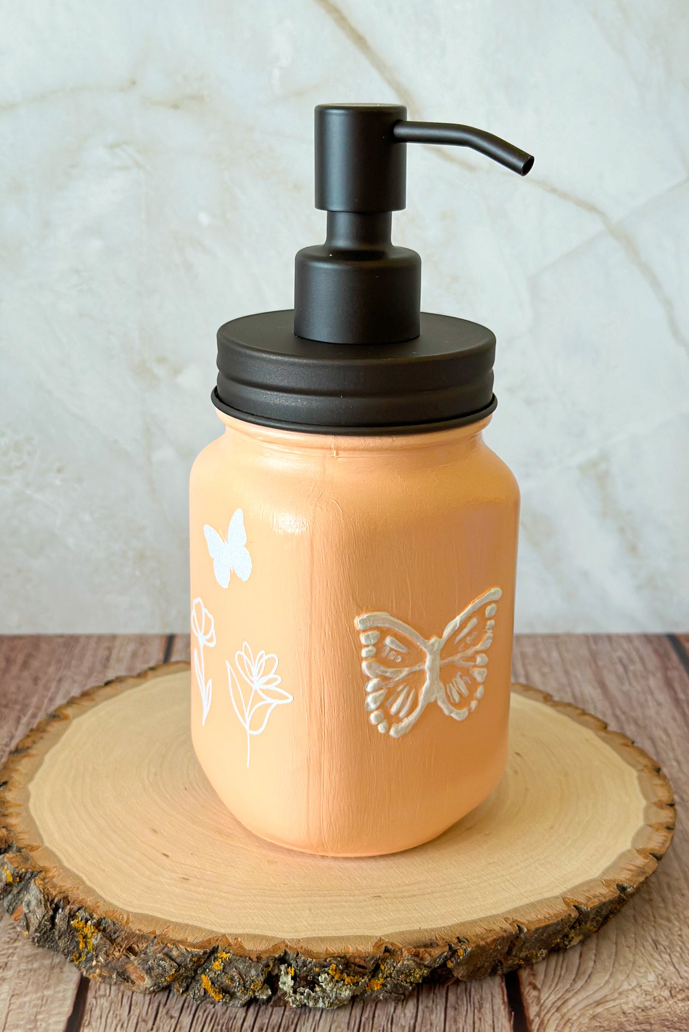 Butterfly Mason Jar Soap Dispenser - New Beginning Designs