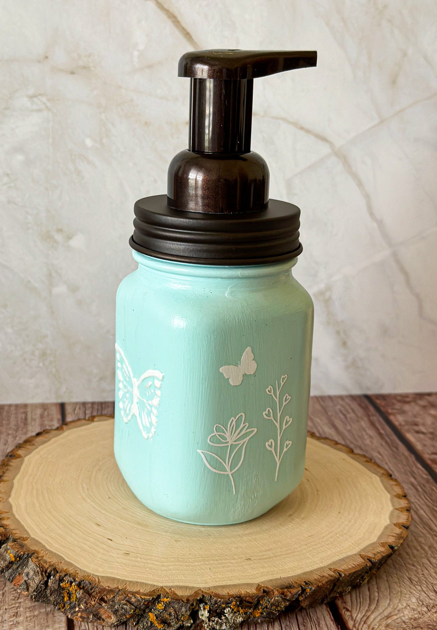 Butterfly Mason Jar Soap Dispenser - New Beginning Designs