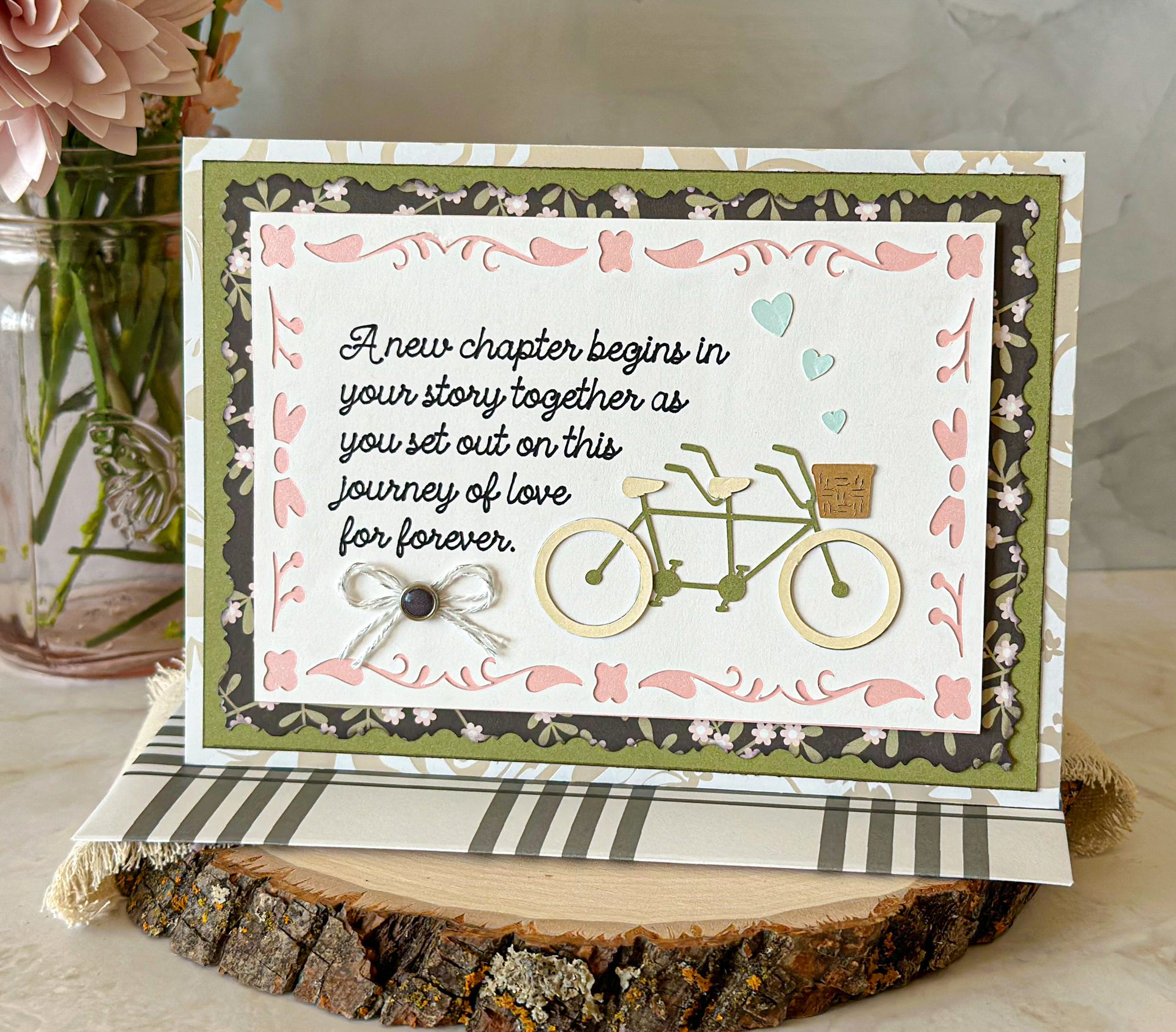 Bicycle Wedding Card, New Journey Wedding Card, Floral Wedding Card - New Beginning Designs