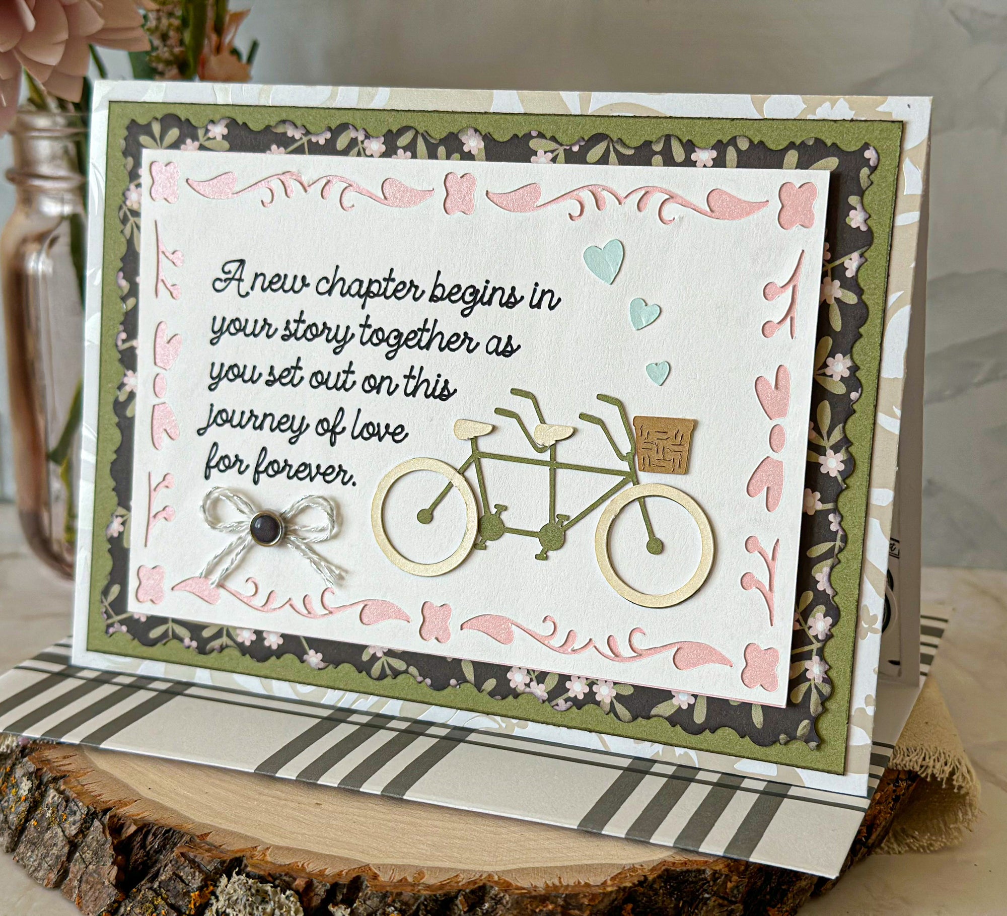 Bicycle Wedding Card, New Journey Wedding Card, Floral Wedding Card - New Beginning Designs