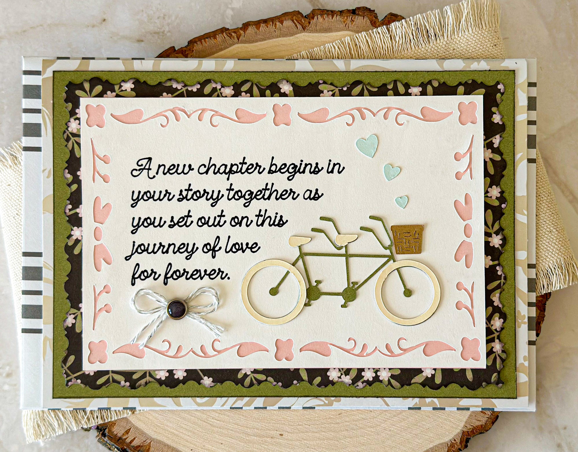 Bicycle Wedding Card, New Journey Wedding Card, Floral Wedding Card - New Beginning Designs