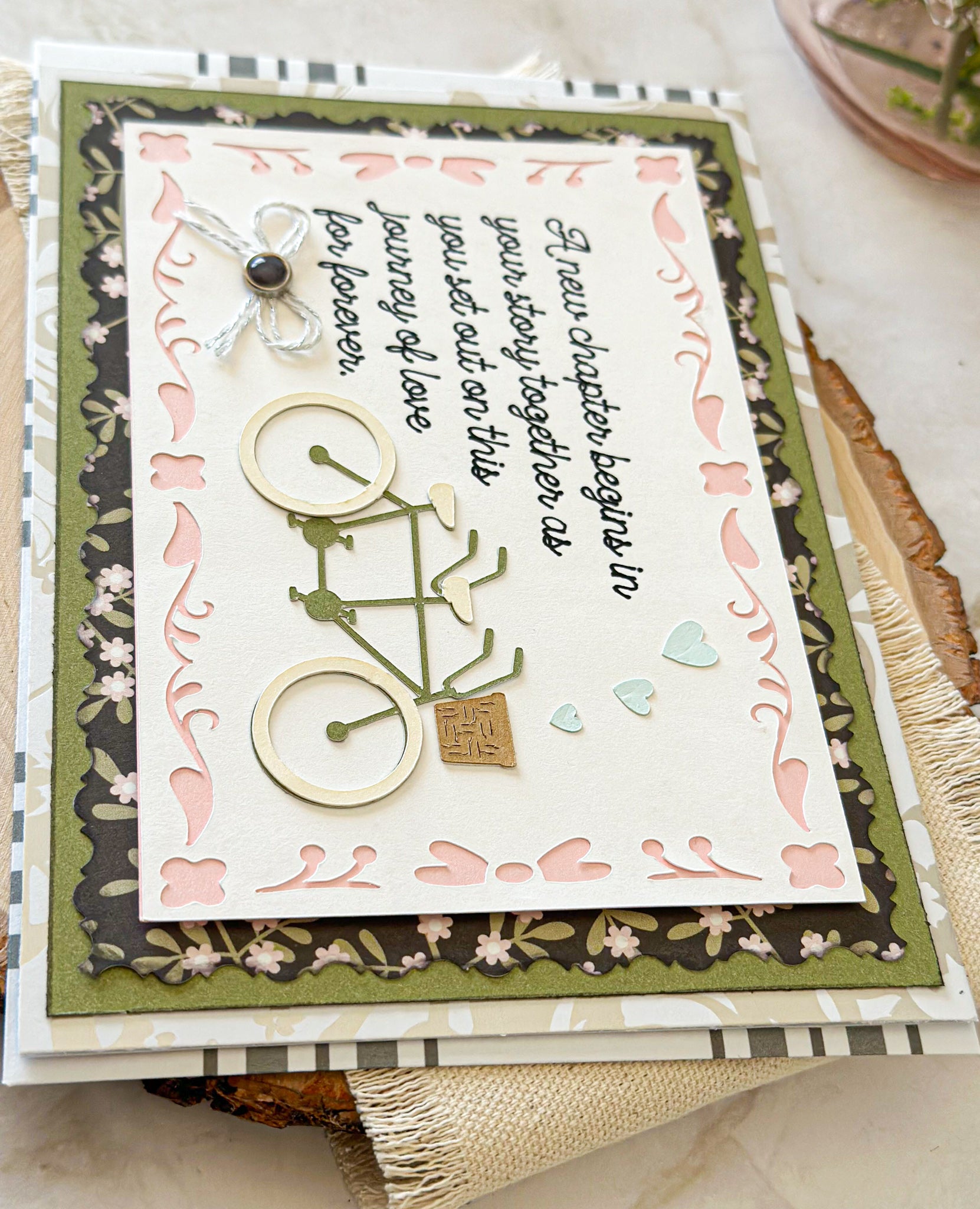 Bicycle Wedding Card, New Journey Wedding Card, Floral Wedding Card - New Beginning Designs