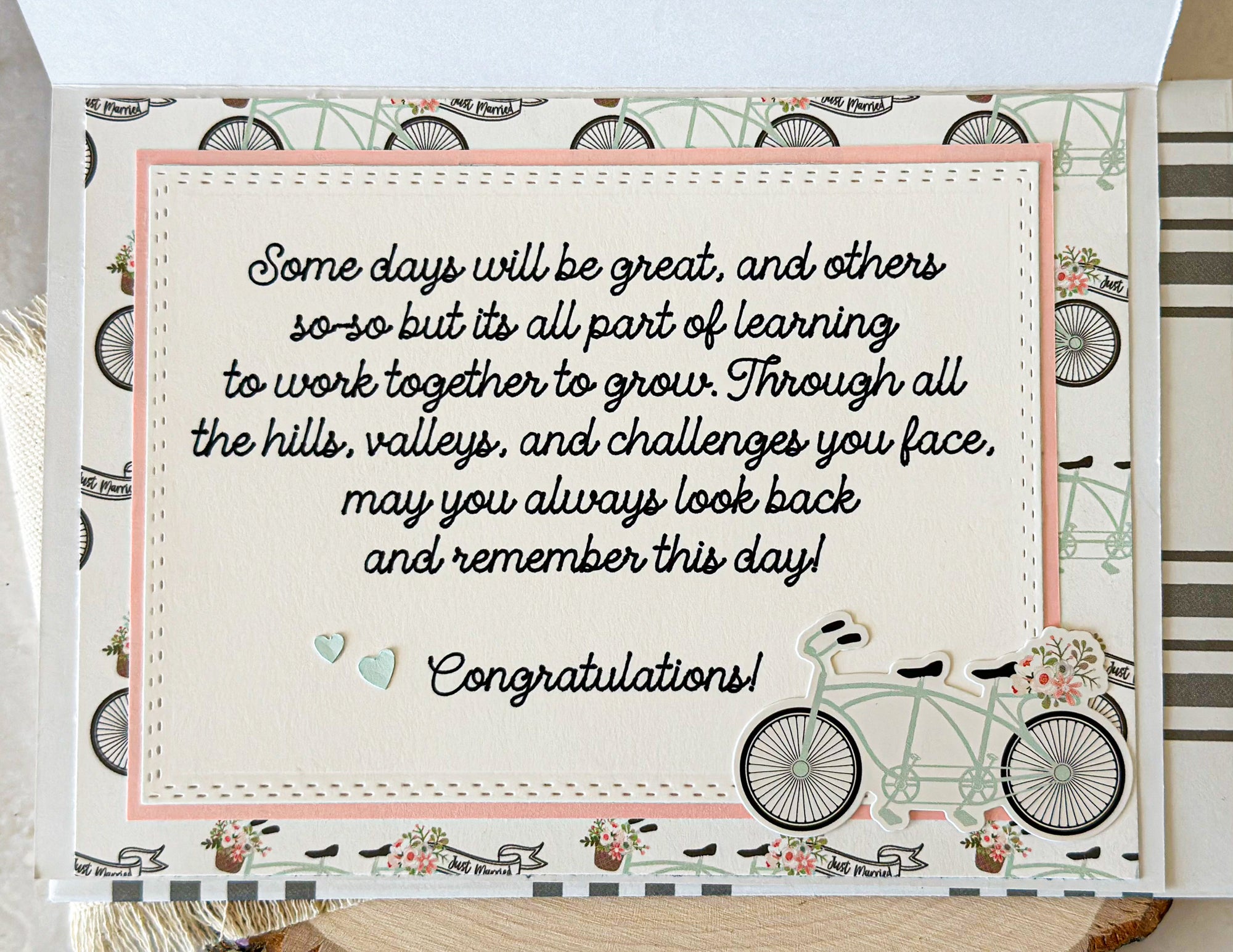 Bicycle Wedding Card, New Journey Wedding Card, Floral Wedding Card - New Beginning Designs