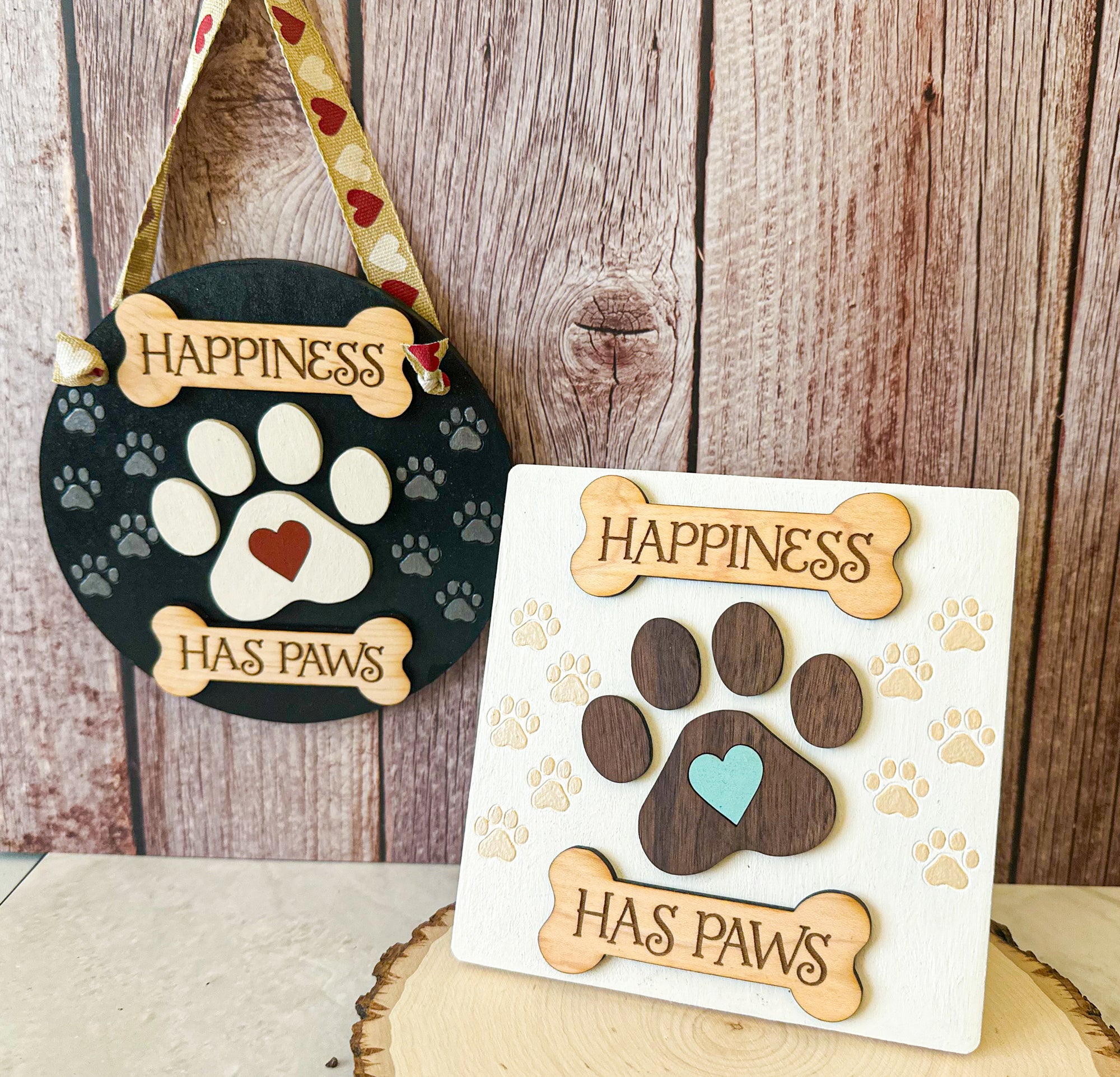 Mini Pawprint Sign, Mini Wooden Pawprint Decor, Dog Pawprint Decor, Tabletop Dog Sign, Mini Hanging Pawprint Sign, Sign for Dog Lovers