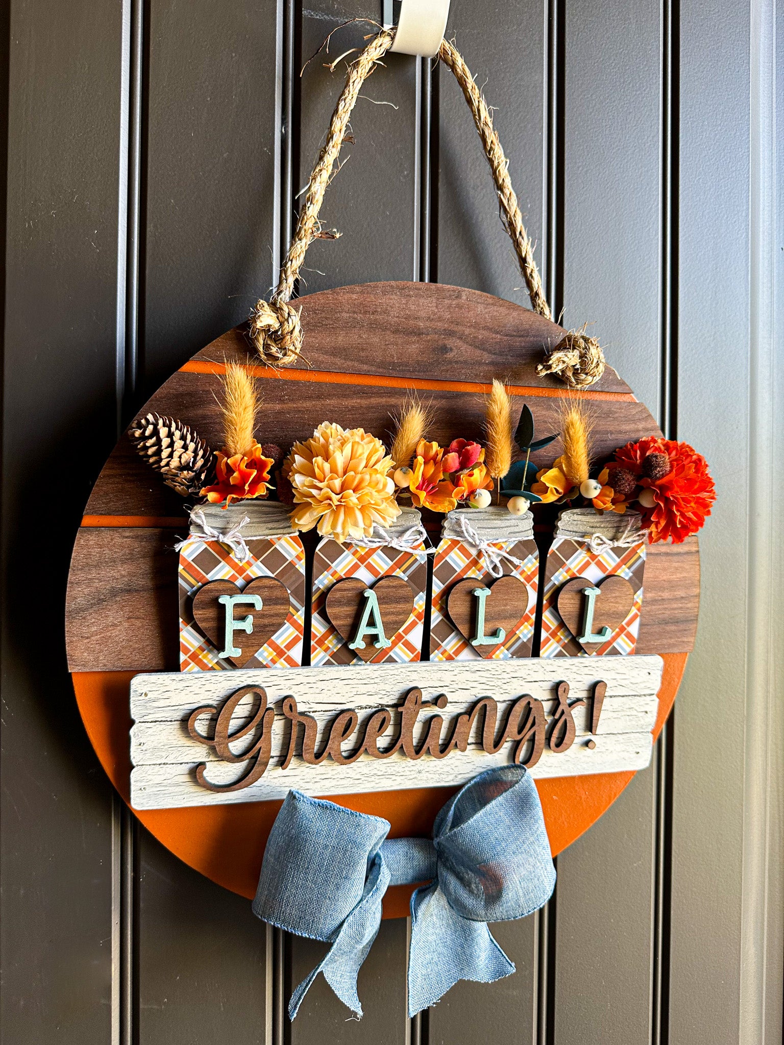 Fall Mason Jar Door Sign