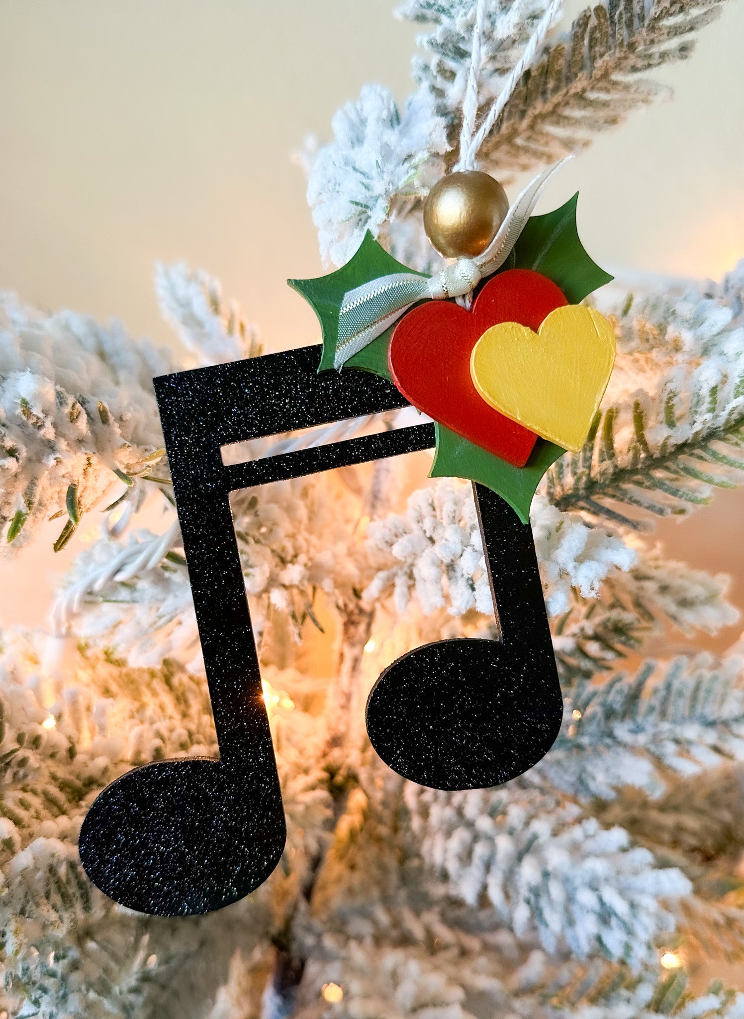 Music Note Christmas Ornament, Christmas Ornament for Musician - New Beginning Designs