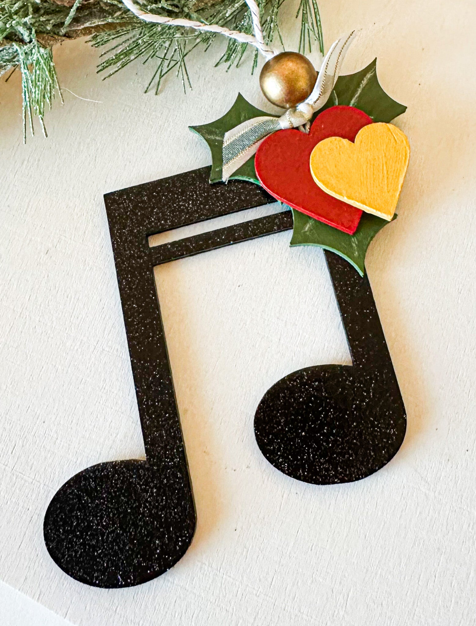 Music Note Christmas Ornament, Christmas Ornament for Musician - New Beginning Designs