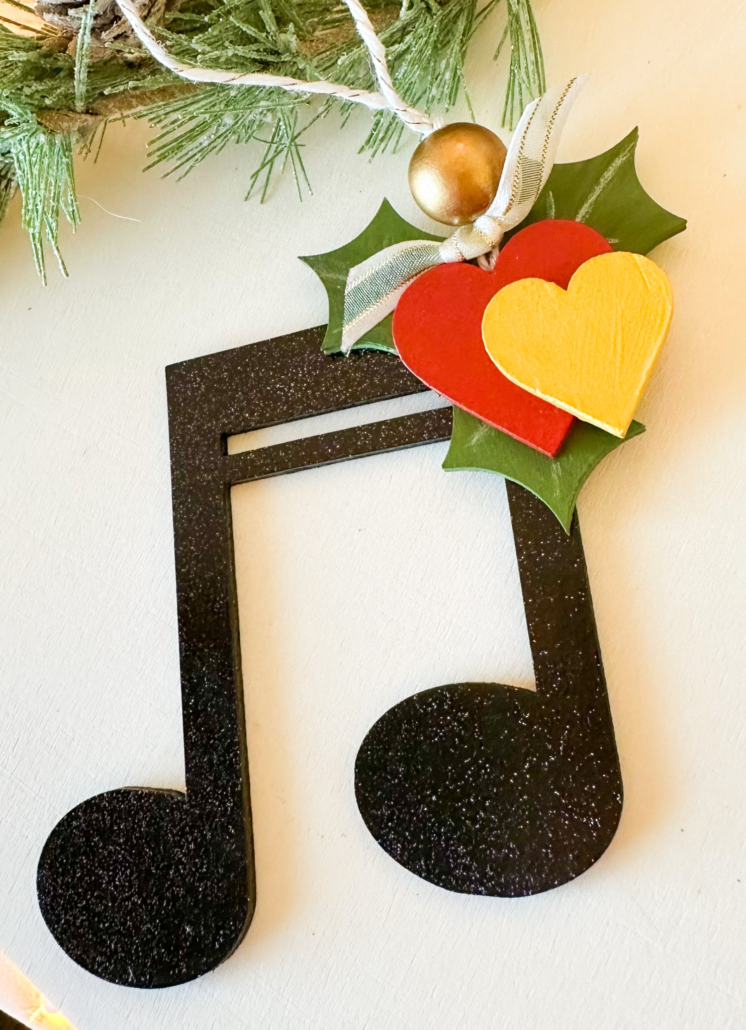 Music Note Christmas Ornament, Christmas Ornament for Musician - New Beginning Designs