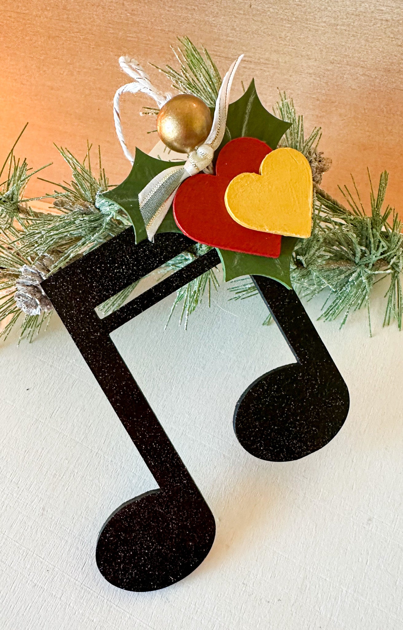 Music Note Christmas Ornament, Christmas Ornament for Musician - New Beginning Designs