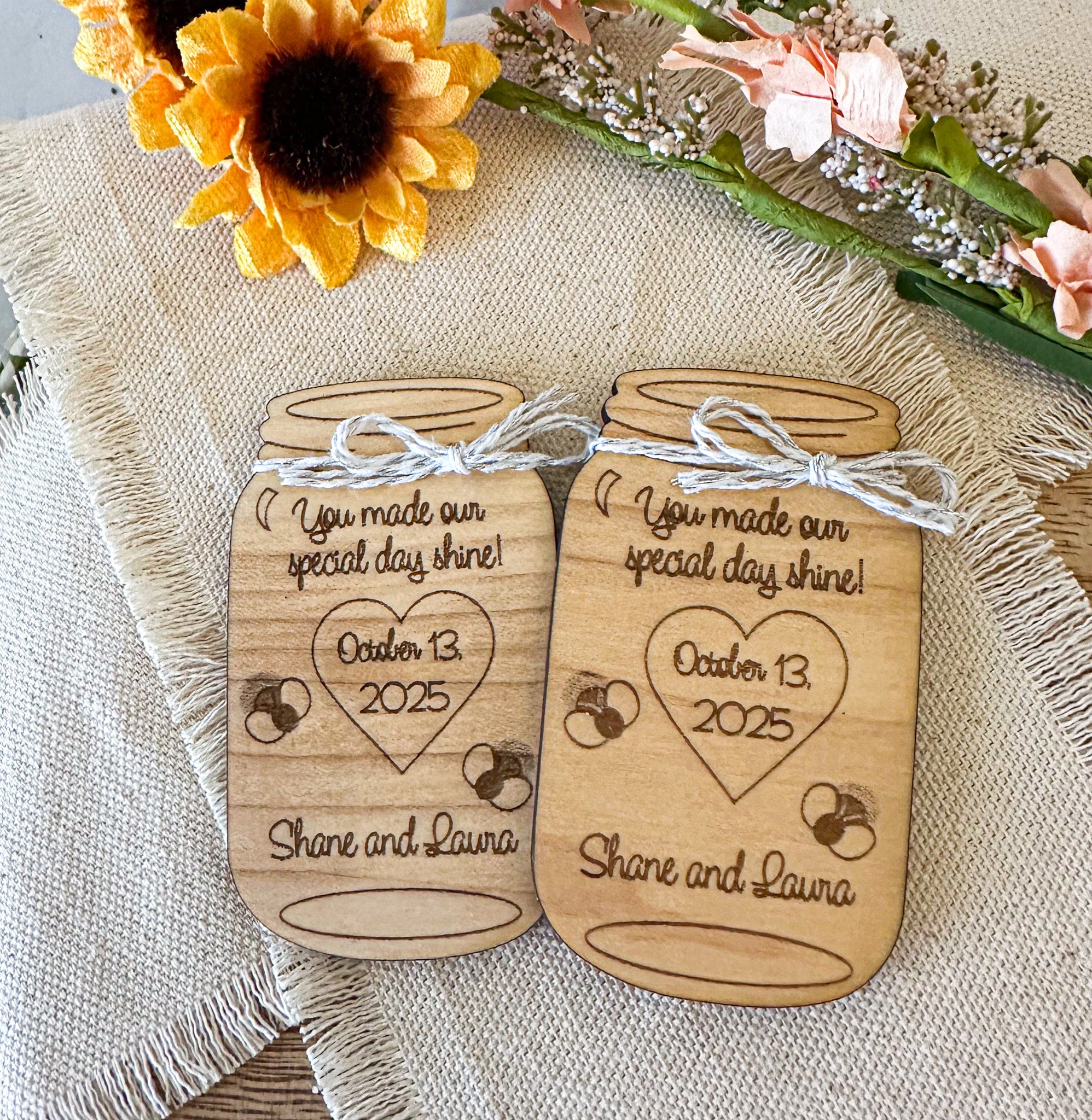 Mason Jar Wedding Favors - New Beginning Designs