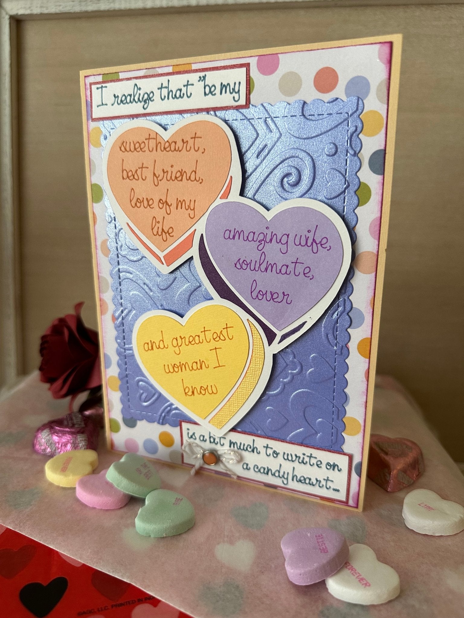 Candy Heart Valentine Greeting Card - New Beginning Designs