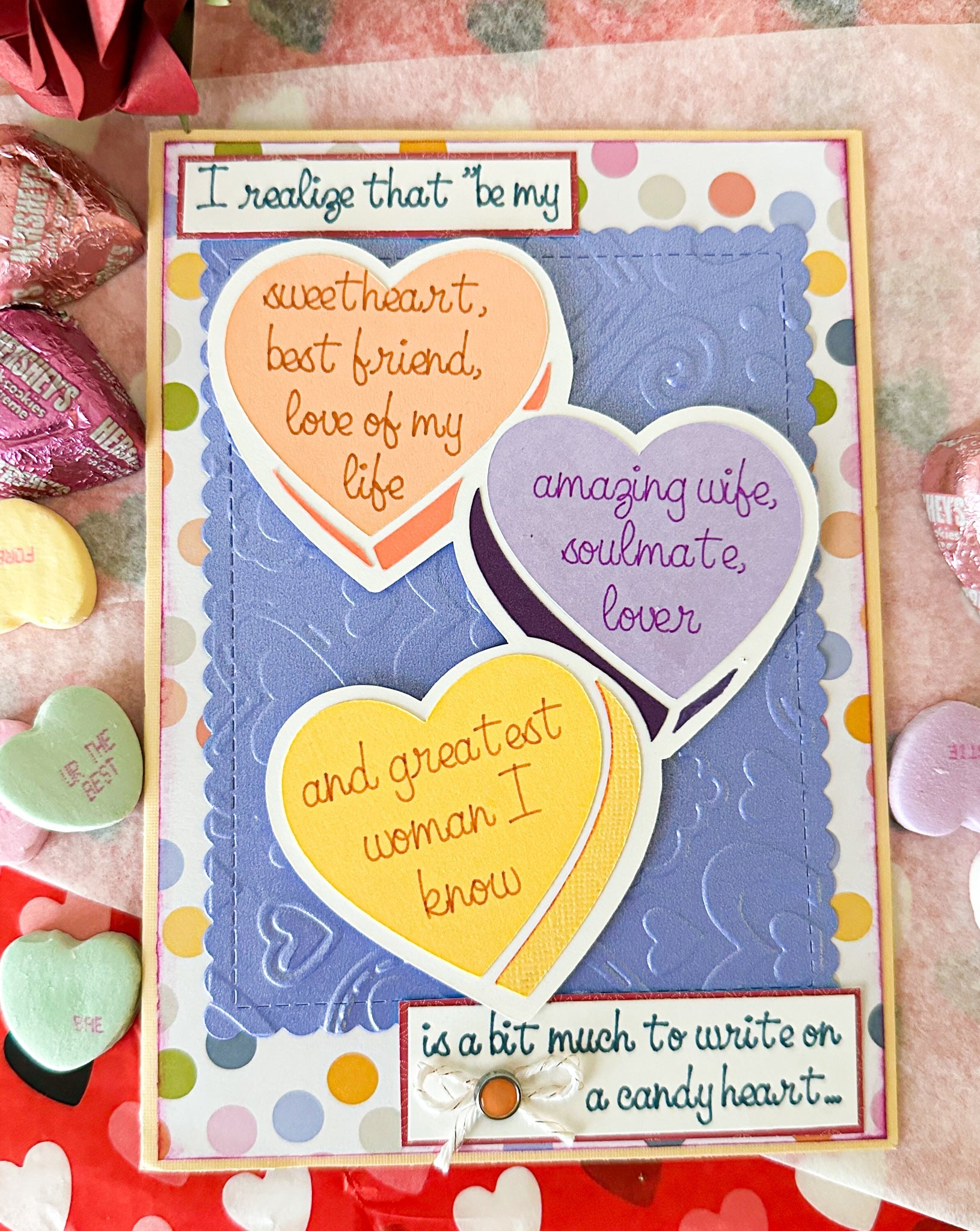 Candy Heart Valentine Greeting Card - New Beginning Designs