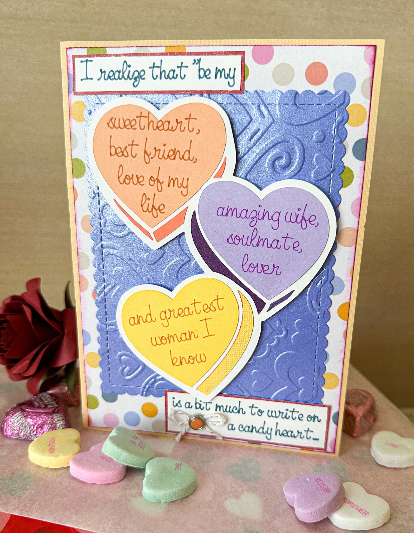 Candy Heart Valentine Greeting Card - New Beginning Designs