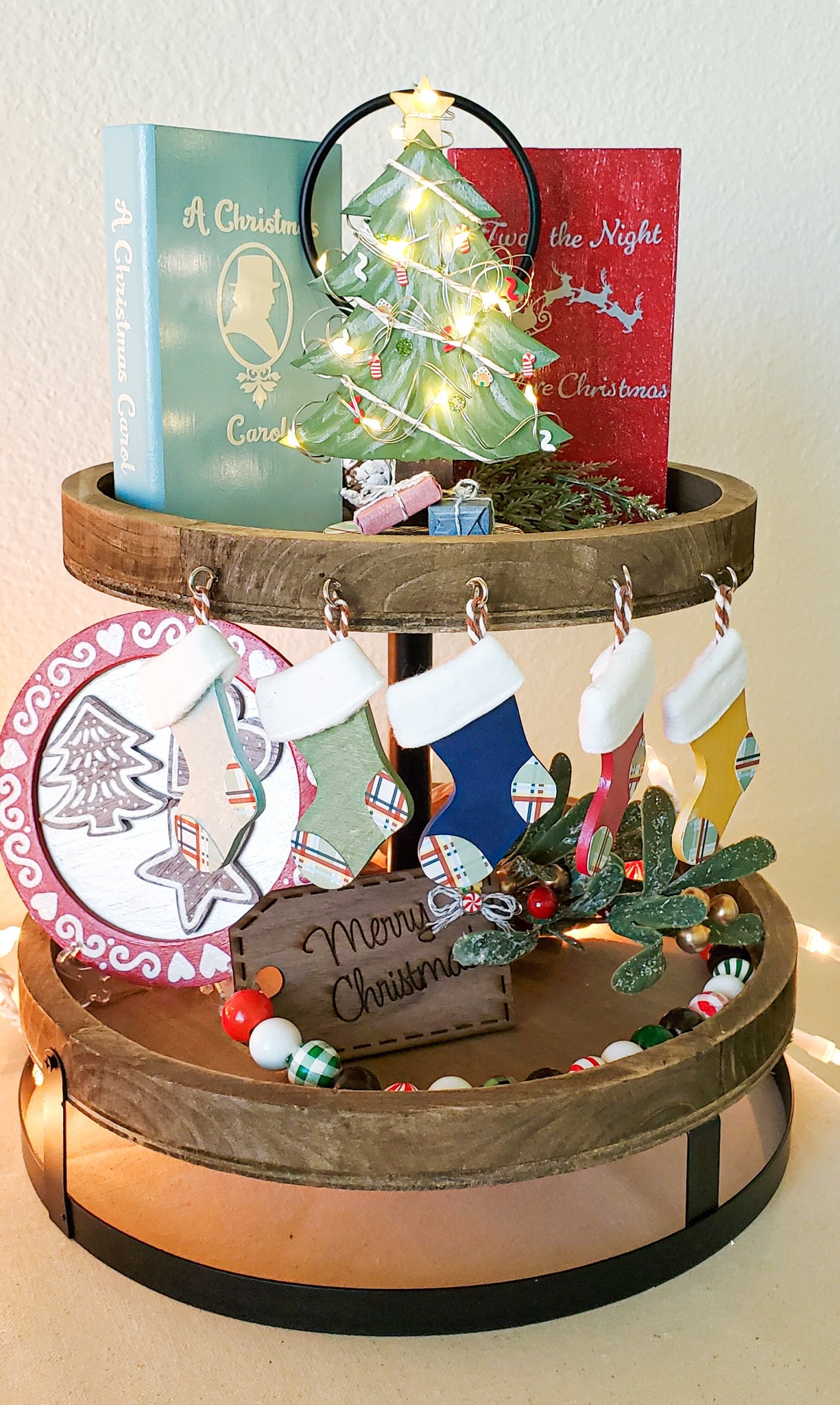 Christmas Eve Tier Tray Decor - New Beginning Designs