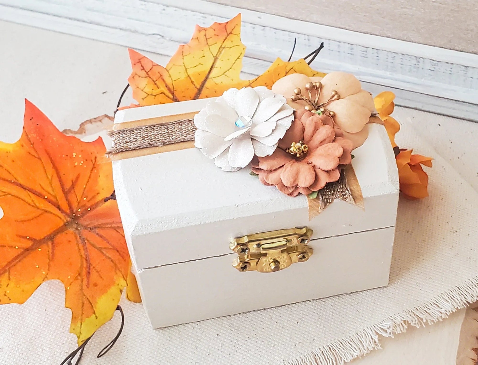 Fall Ceremony Ring Box - New Beginning Designs