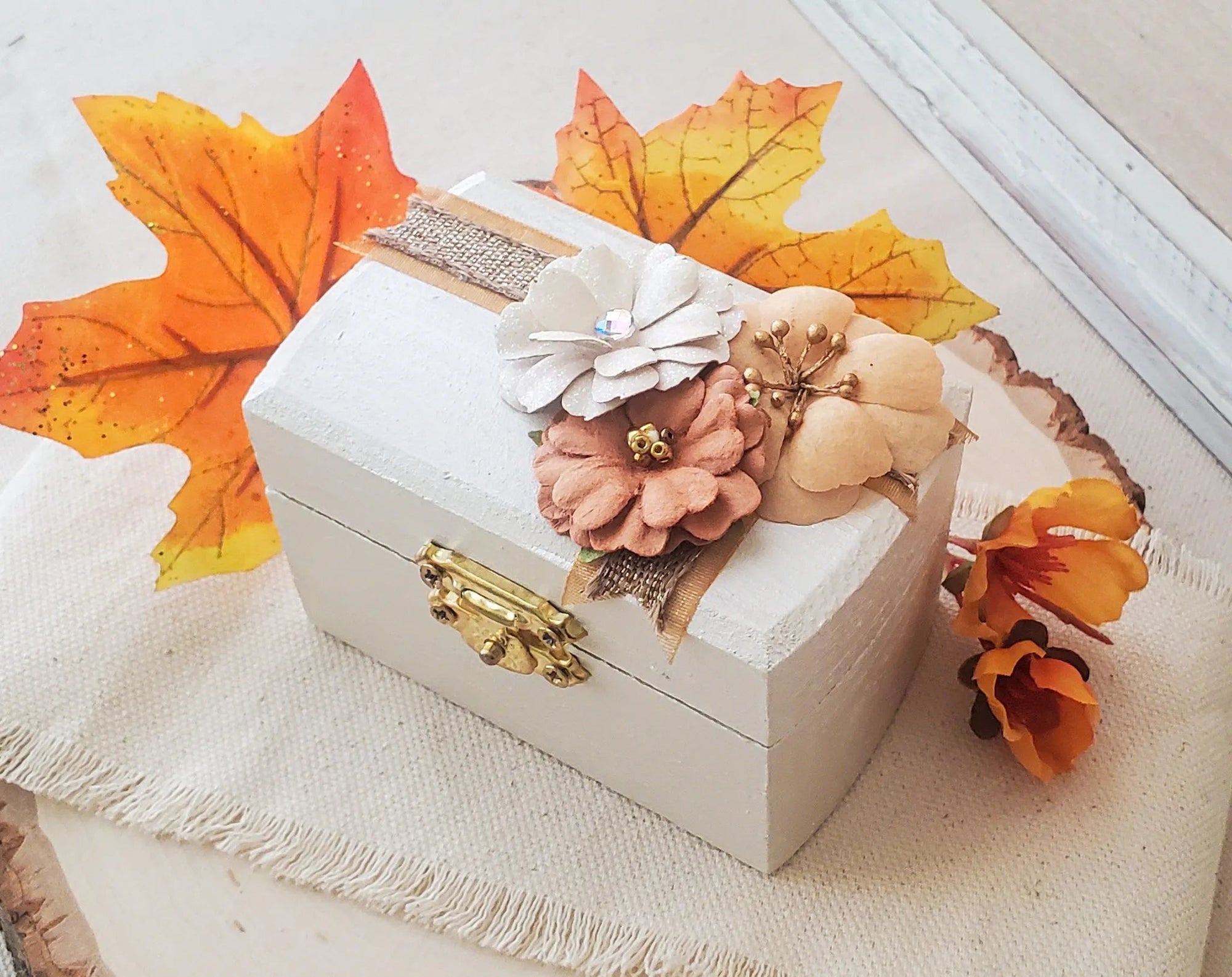 Fall Ceremony Ring Box - New Beginning Designs