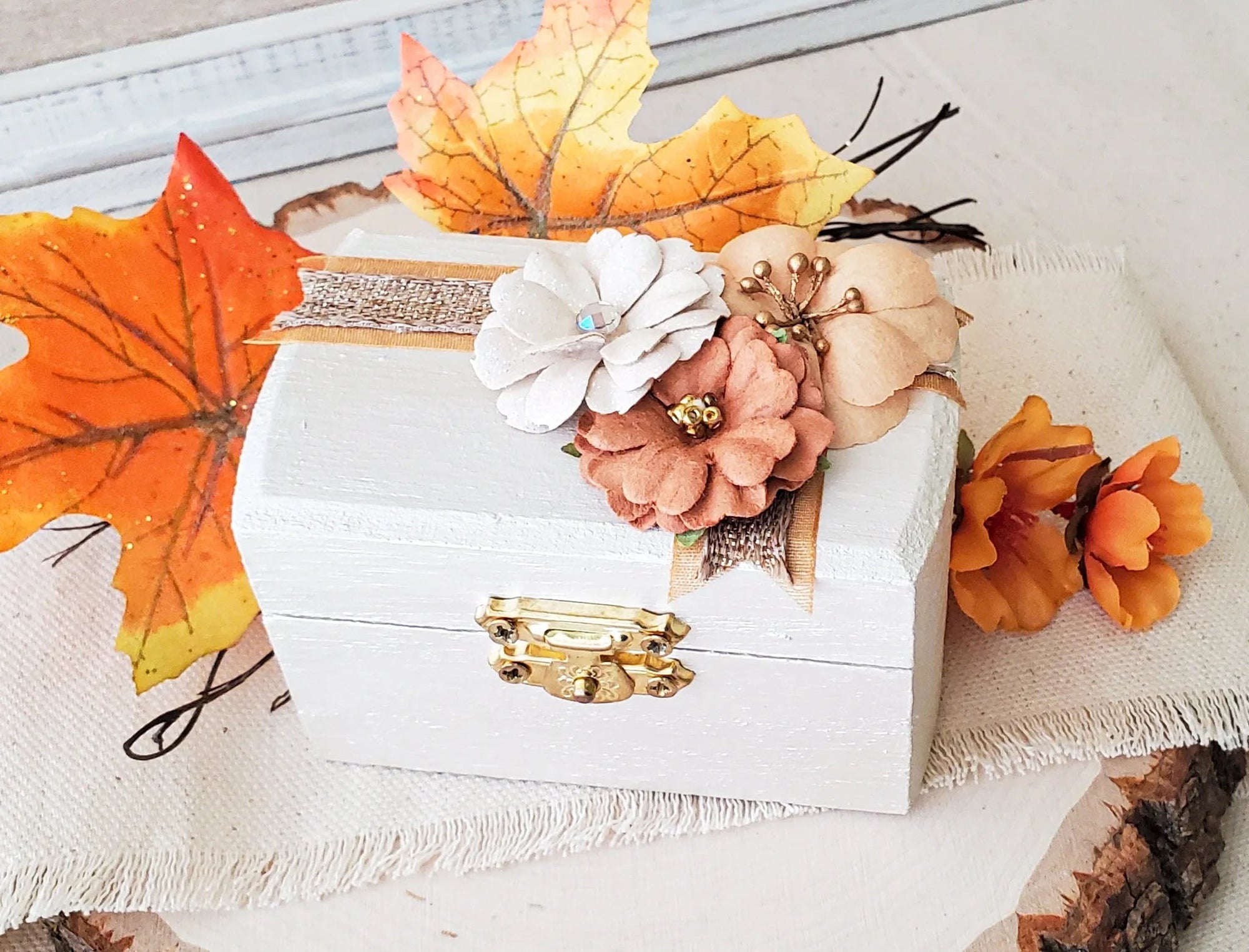 Fall Ceremony Ring Box - New Beginning Designs