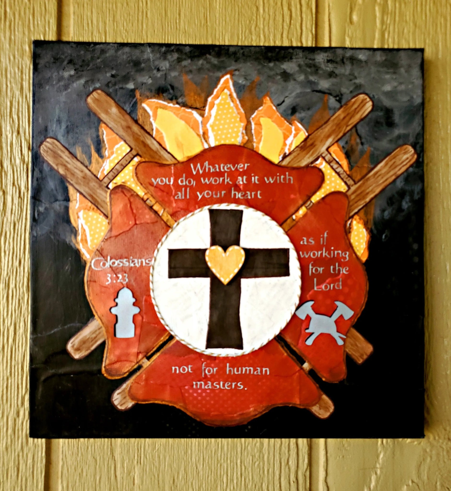 Firefighter Scripture Art Piece - New Beginning Designs