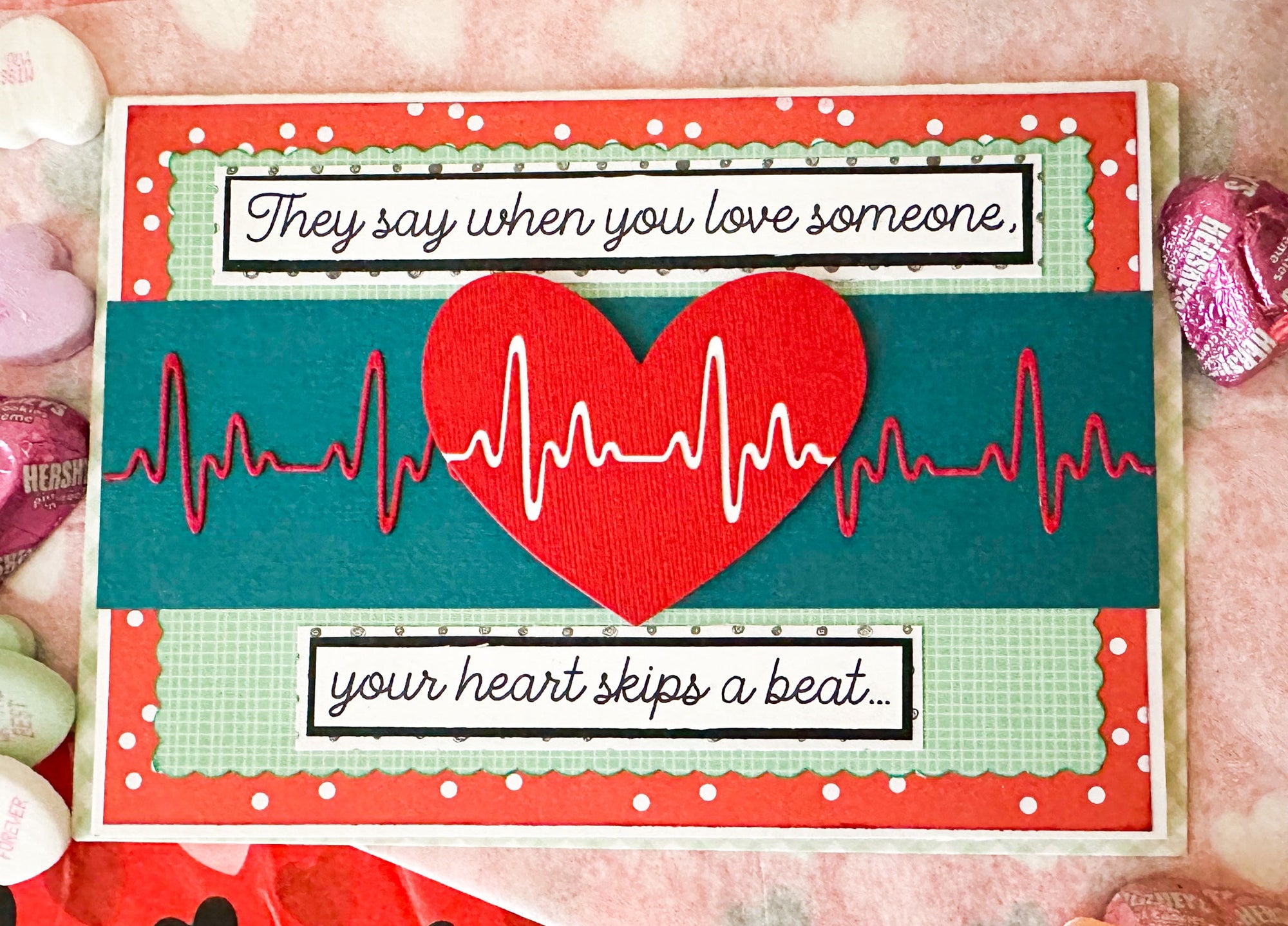 Heartbeat Valentine Greeting Card - New Beginning Designs