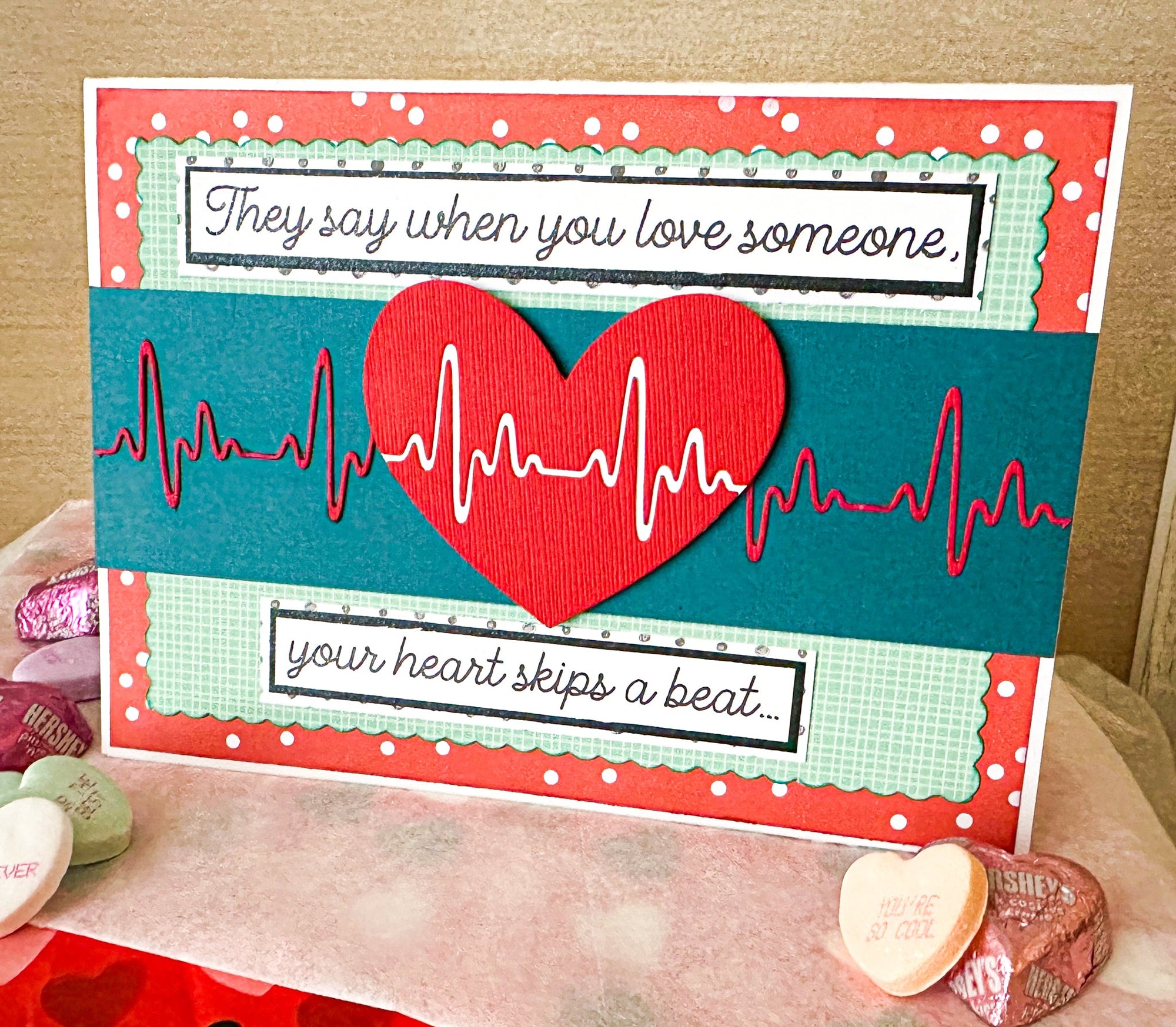 Heartbeat Valentine Greeting Card - New Beginning Designs