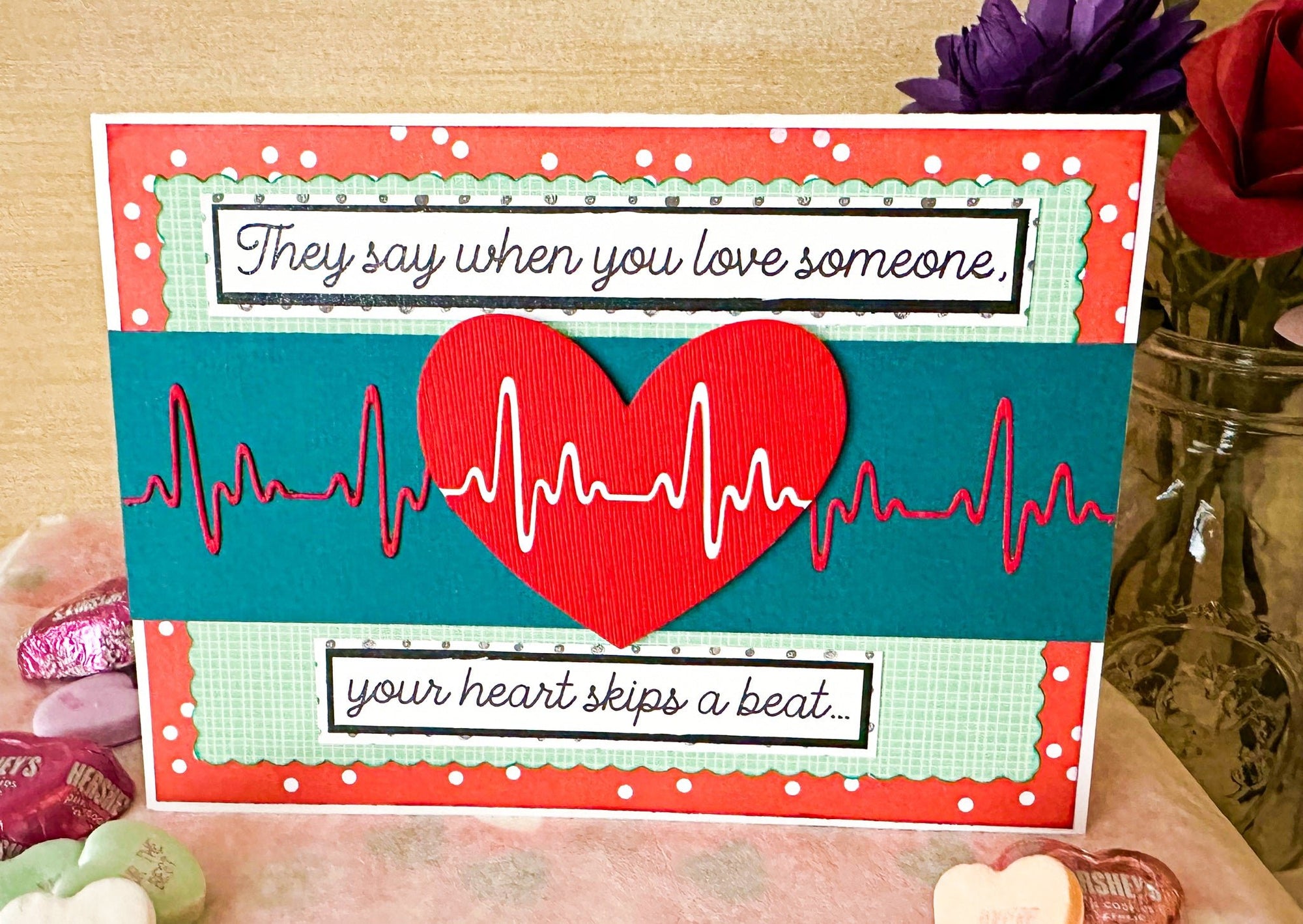 Heartbeat Valentine Greeting Card - New Beginning Designs