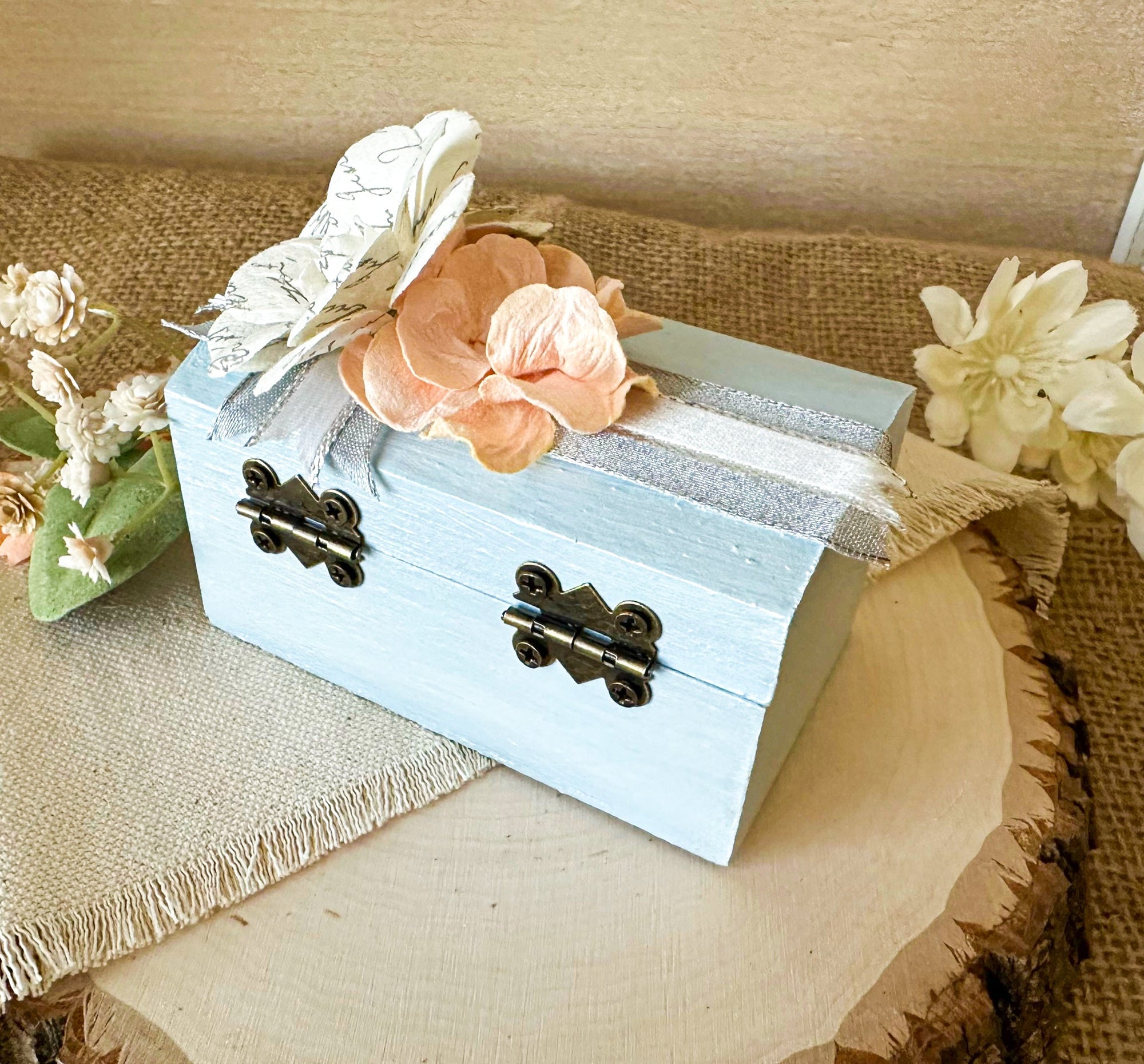 Ice Blue Ceremony Ring Box - New Beginning Designs