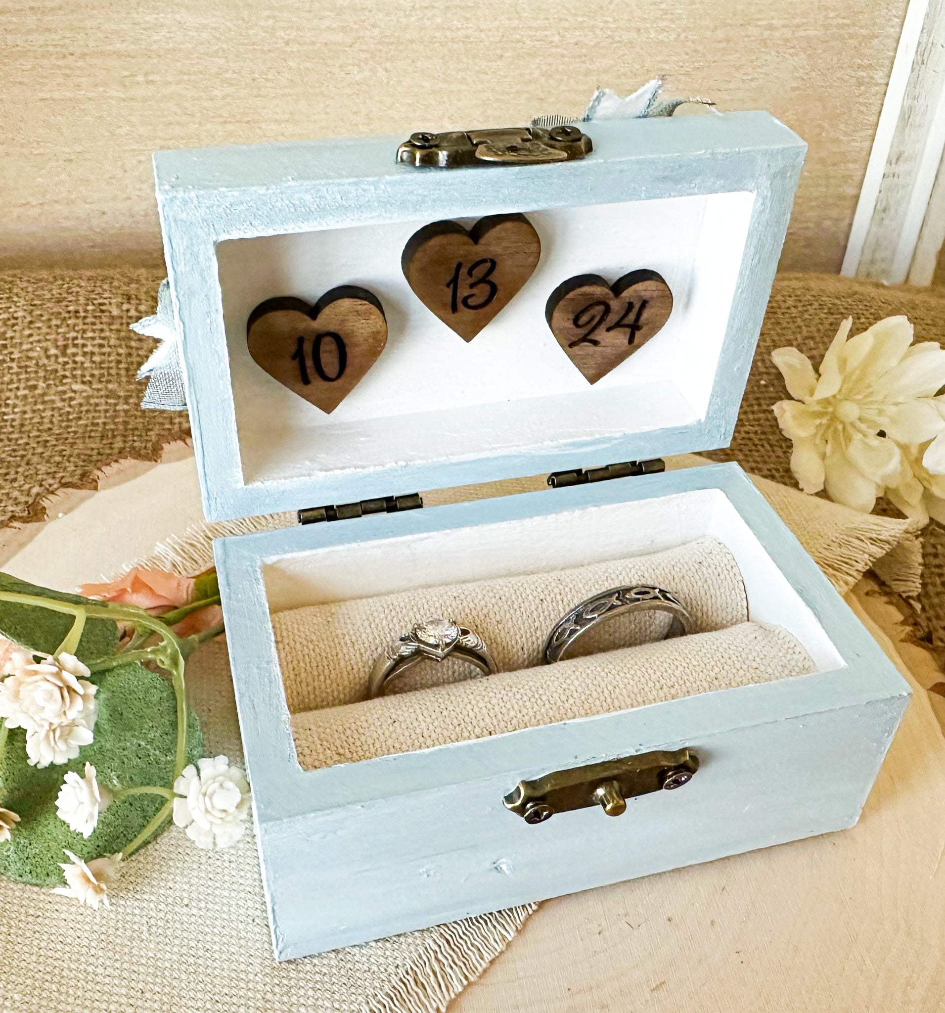 Ice Blue Ceremony Ring Box - New Beginning Designs