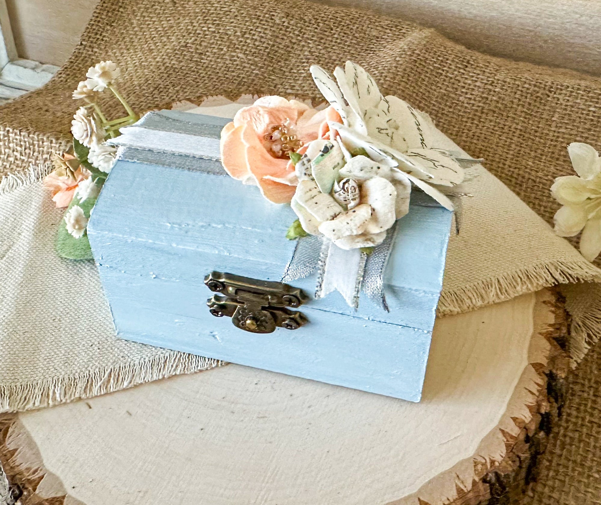 Ice Blue Ceremony Ring Box - New Beginning Designs