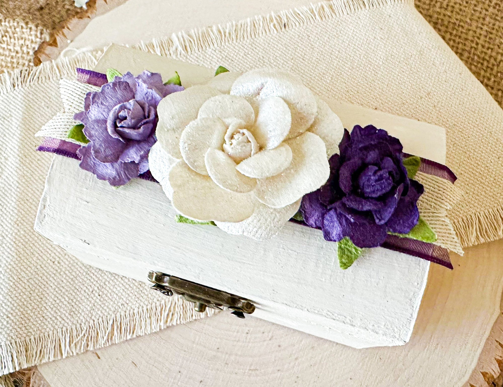 Lavender Floral Ceremony Ring Box - New Beginning Designs