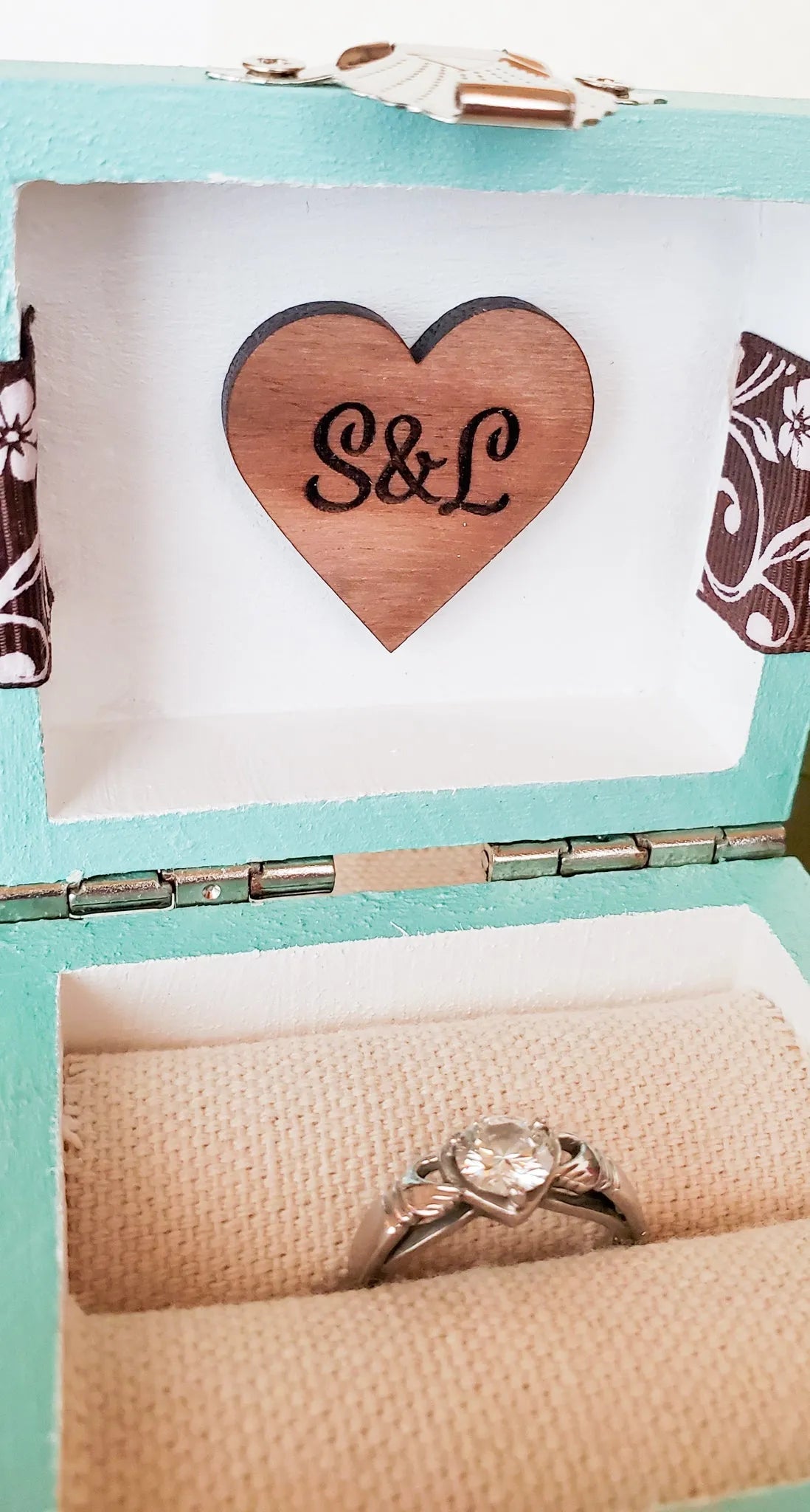 Light Blue Engagement Ring Box - New Beginning Designs