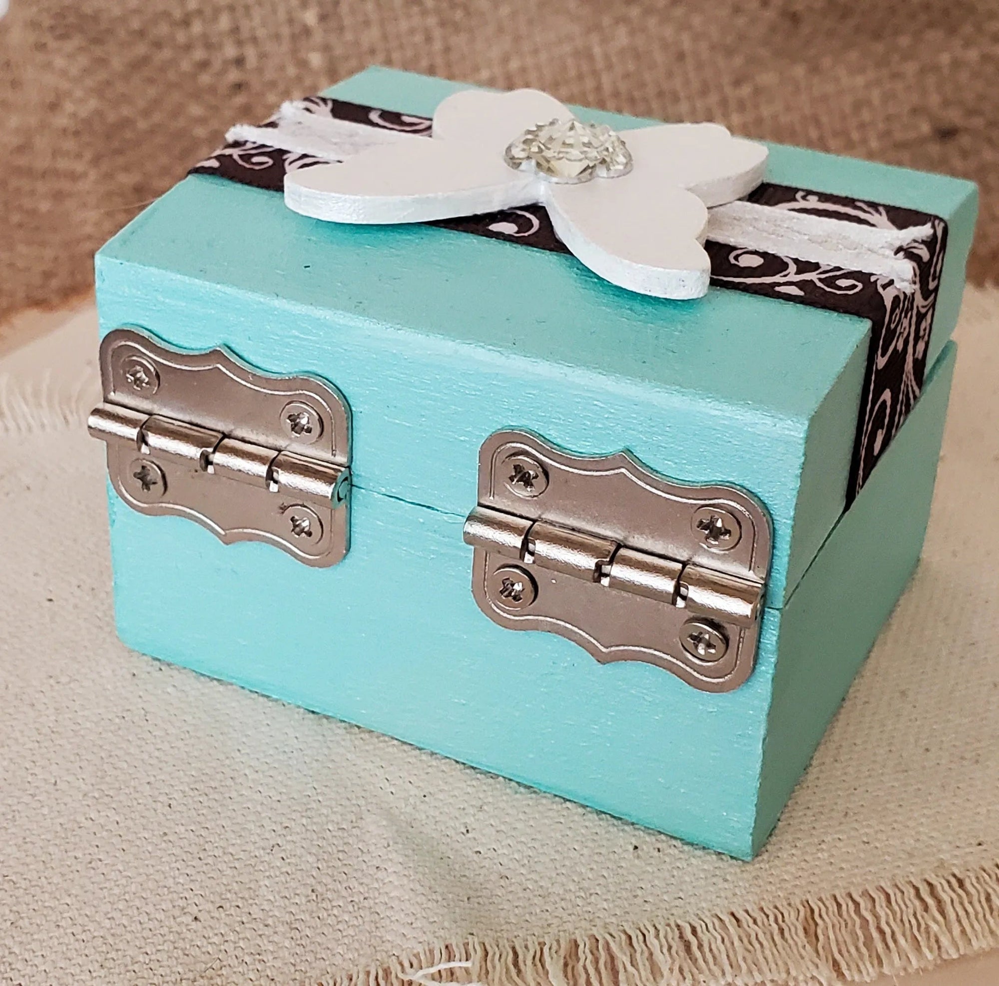 Light Blue Engagement Ring Box - New Beginning Designs