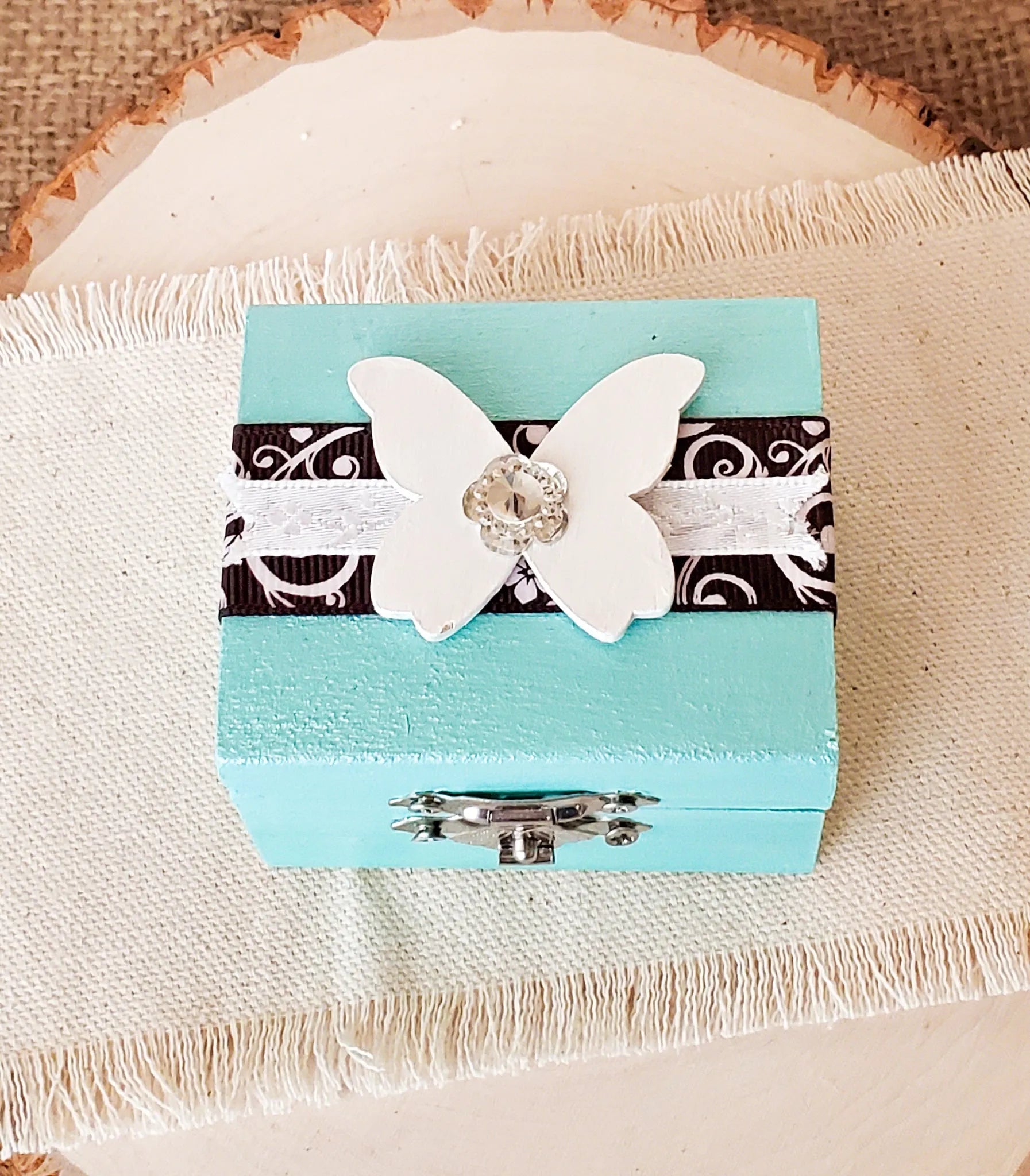 Light Blue Engagement Ring Box - New Beginning Designs