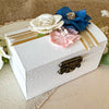 Navy and Pink Floral Ceremony Ring Box - New Beginning Designs