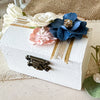 Navy and Pink Floral Ceremony Ring Box - New Beginning Designs