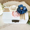 Navy and Pink Floral Ceremony Ring Box - New Beginning Designs