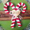 Newly Wed Candy Cane Christmas Ornament - New Beginning Designs