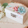 Pearl White Floral Ceremony Ring Box - New Beginning Designs