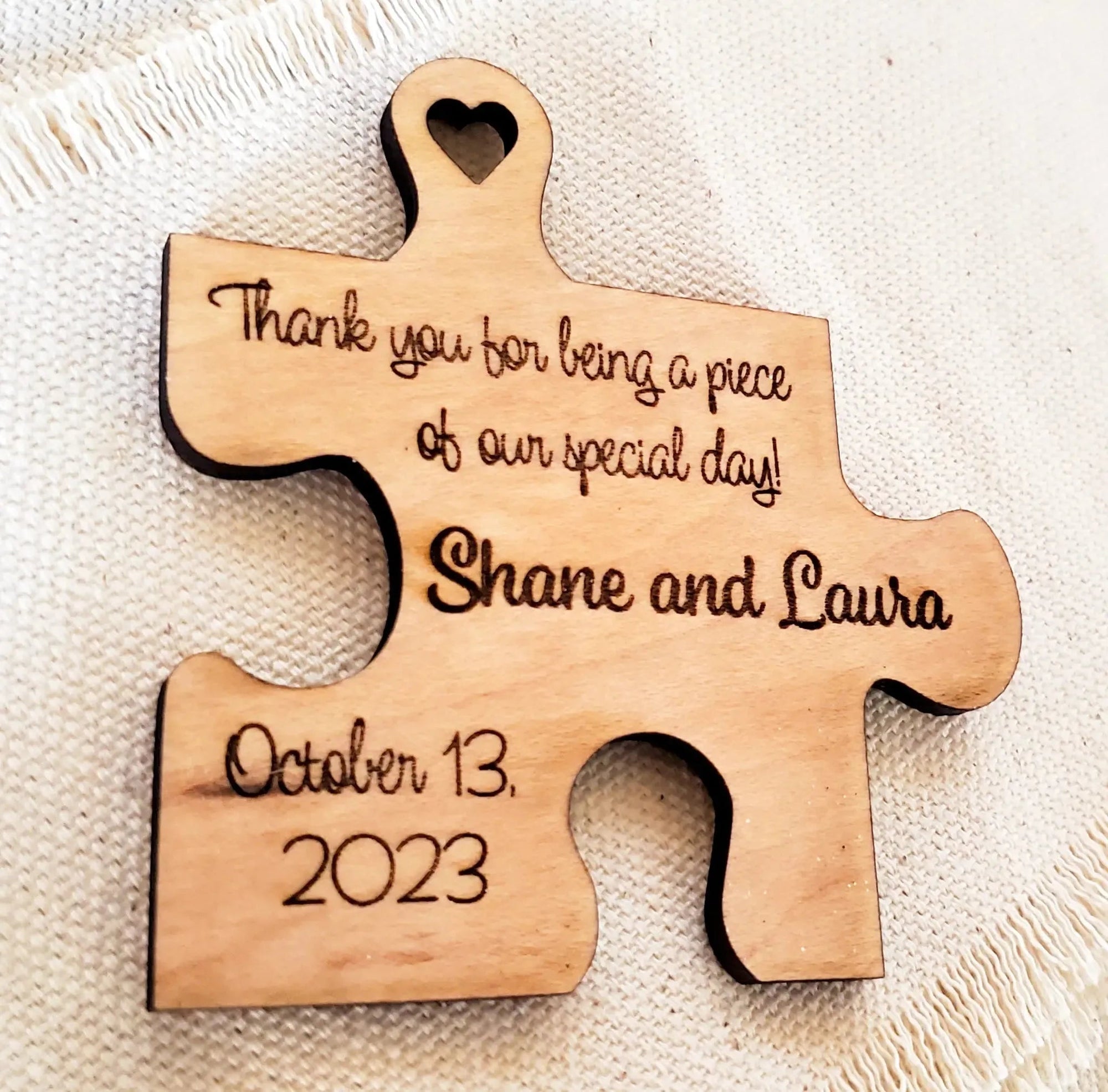 Puzzle Piece Magnet Wedding Favors - New Beginning Designs