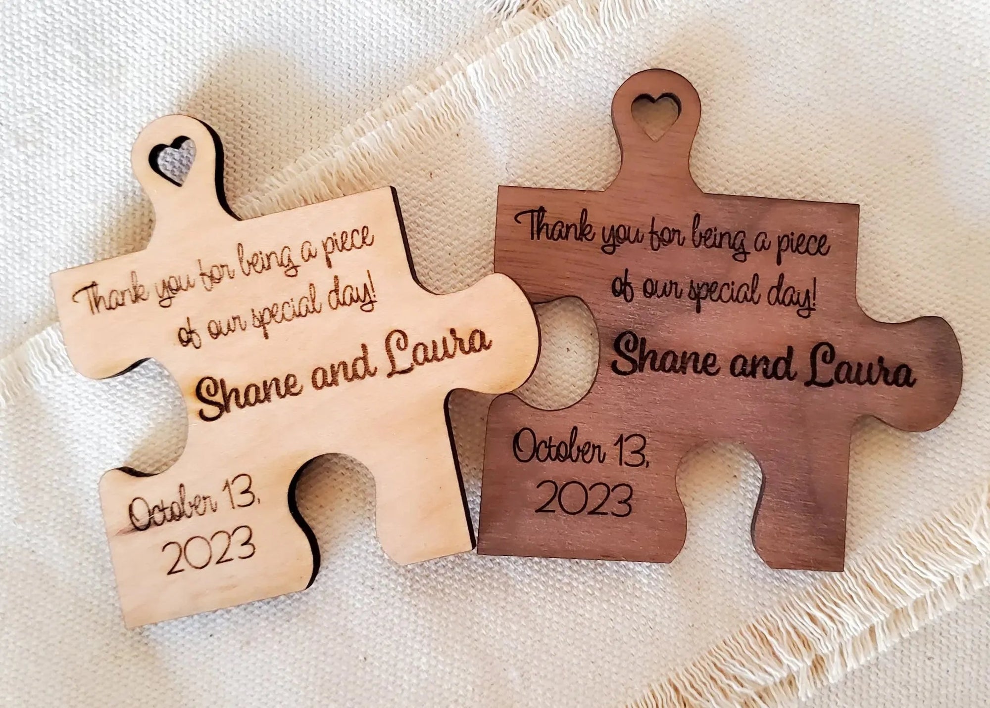 Puzzle Piece Magnet Wedding Favors - New Beginning Designs