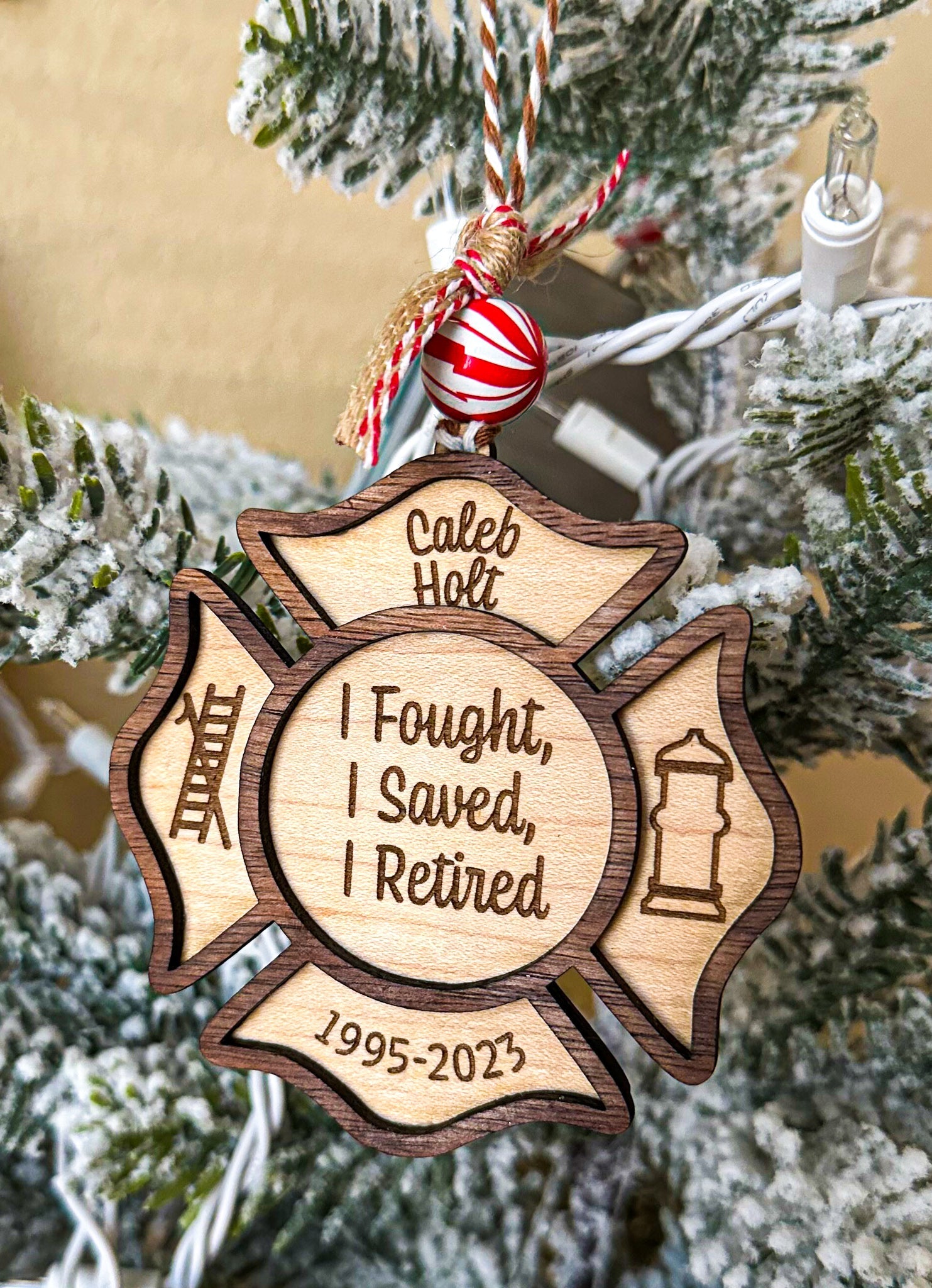 Retired Firefighter Christmas Ornament - New Beginning Designs