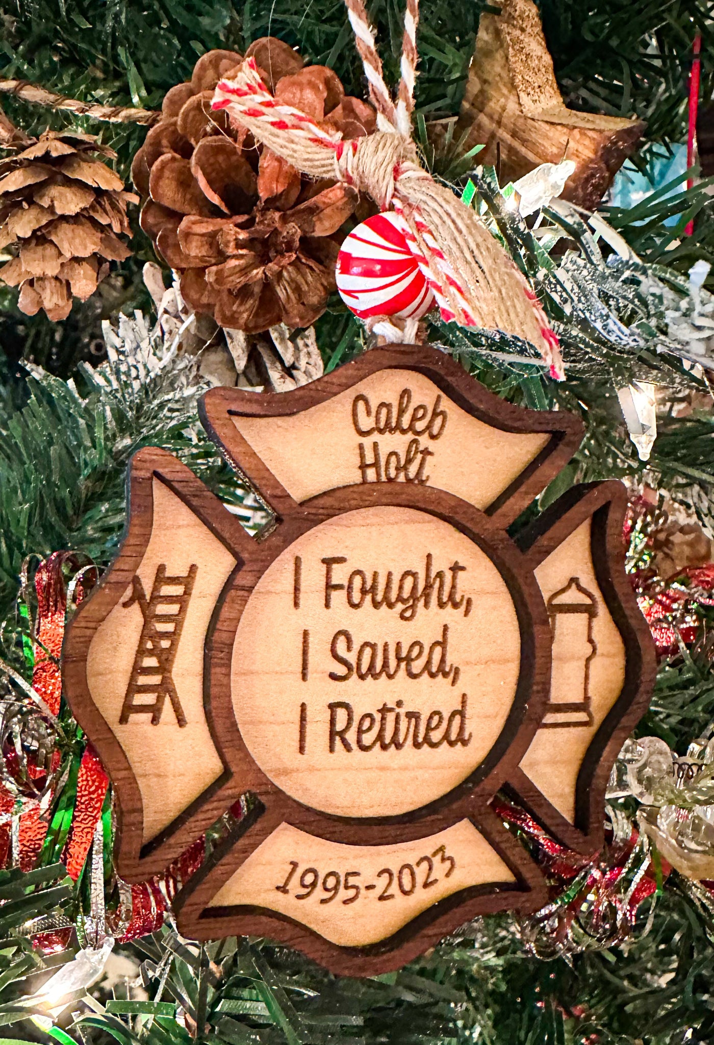 Retired Firefighter Christmas Ornament - New Beginning Designs