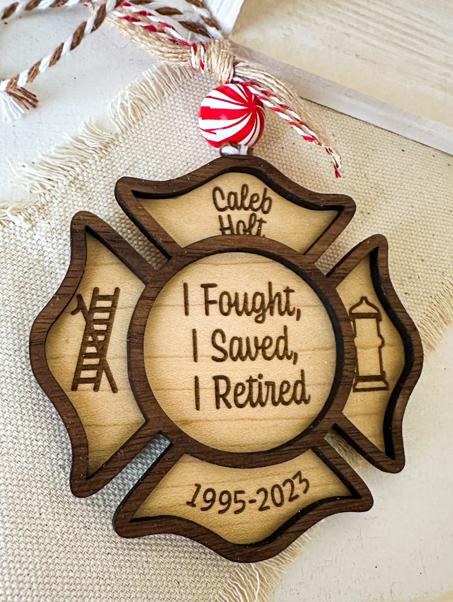 Retired Firefighter Christmas Ornament - New Beginning Designs