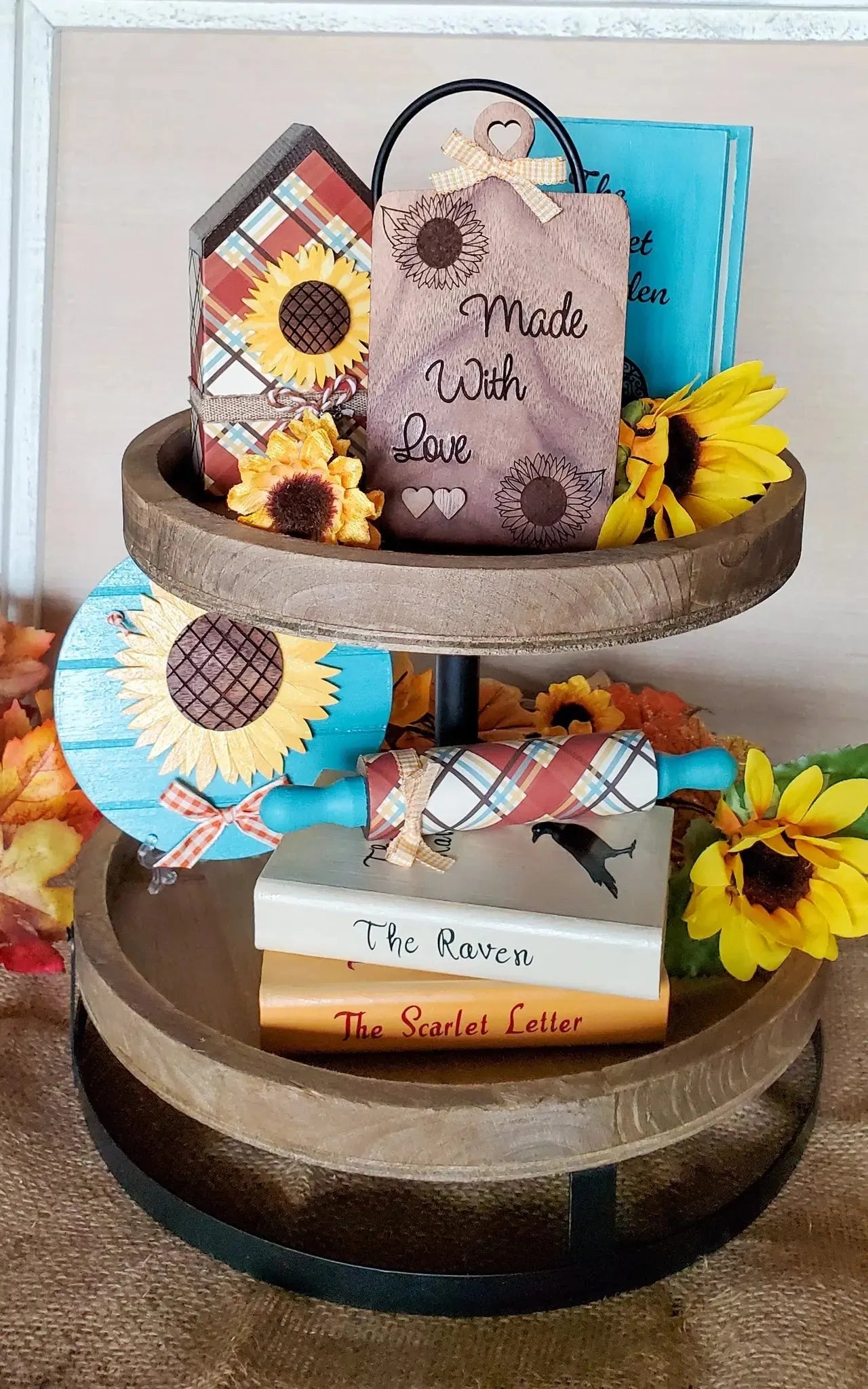 Sunflower Tier Tray Decor Set - New Beginning Designs